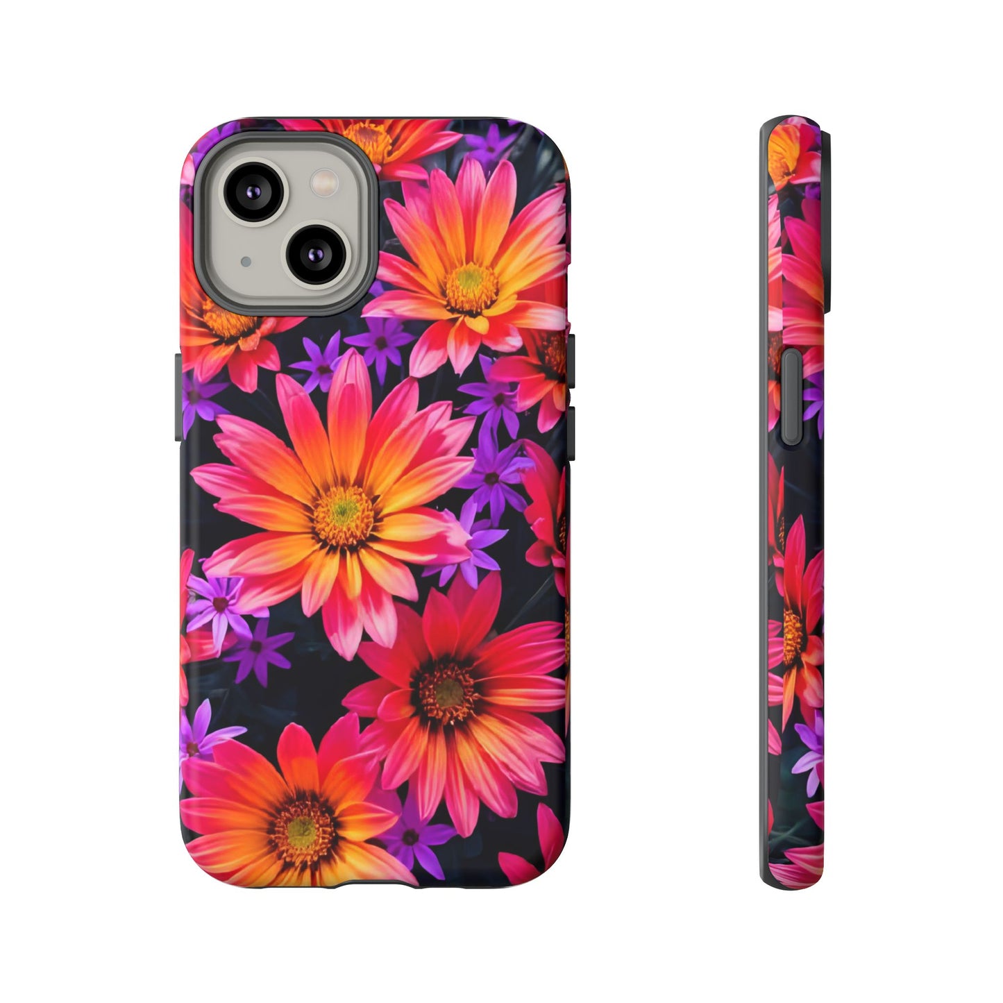 Bold Garden Flower Tough Phone Case - Colorful Floral Print, Bright Botanical Aesthetic, Compatible with iPhone, Galaxy, and Google Phones