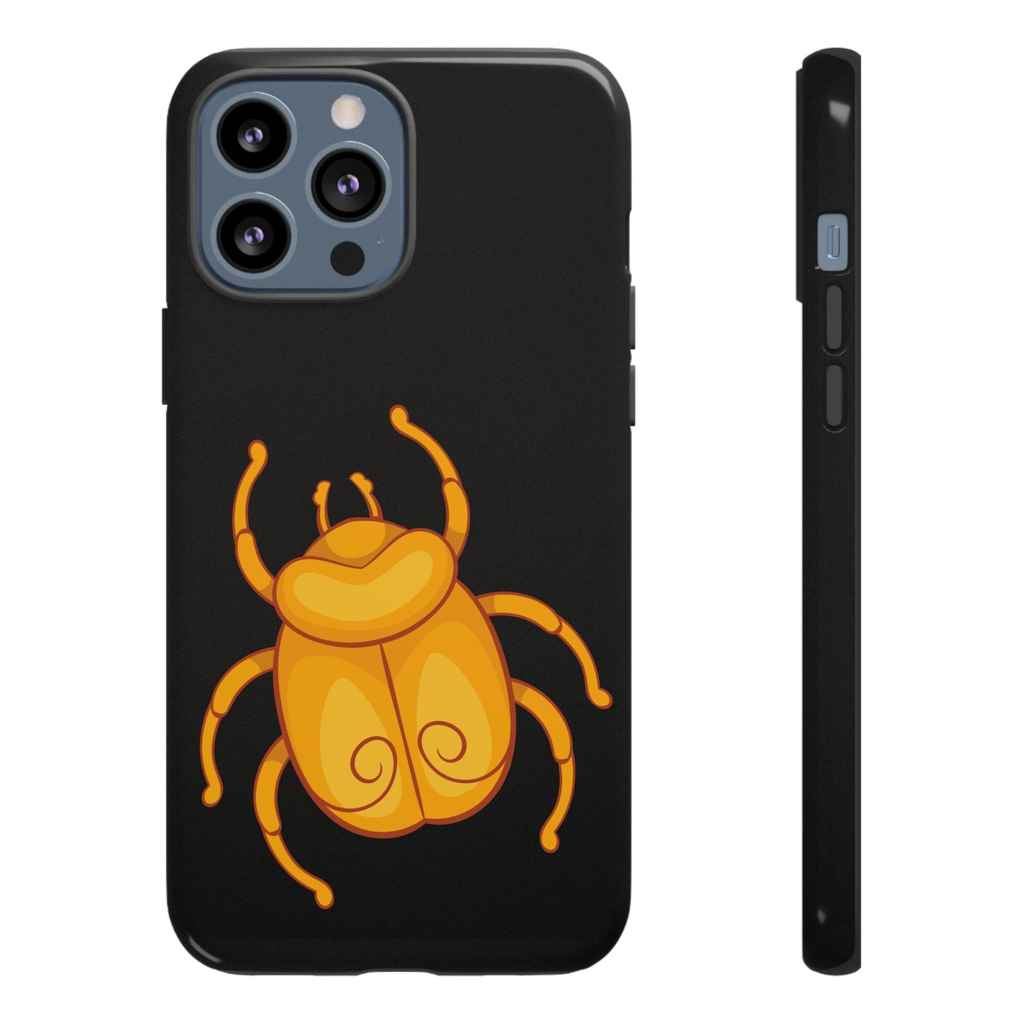 Ancient Egyptian Scarab Tough Phone Case - Gold Beetle Design, Mythological Insect Art, Compatible with iPhone, Galaxy, and Google Phones