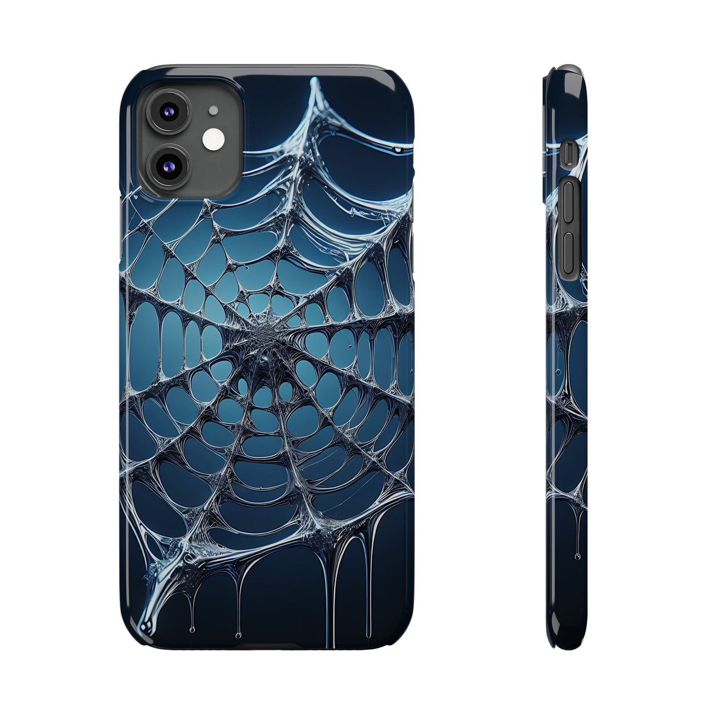 Spider Web Slim Phone Case - Artistic Design for Halloween, Unique Gift, Phone Accessories, Trendy Tech Style, Eco-Friendly Case