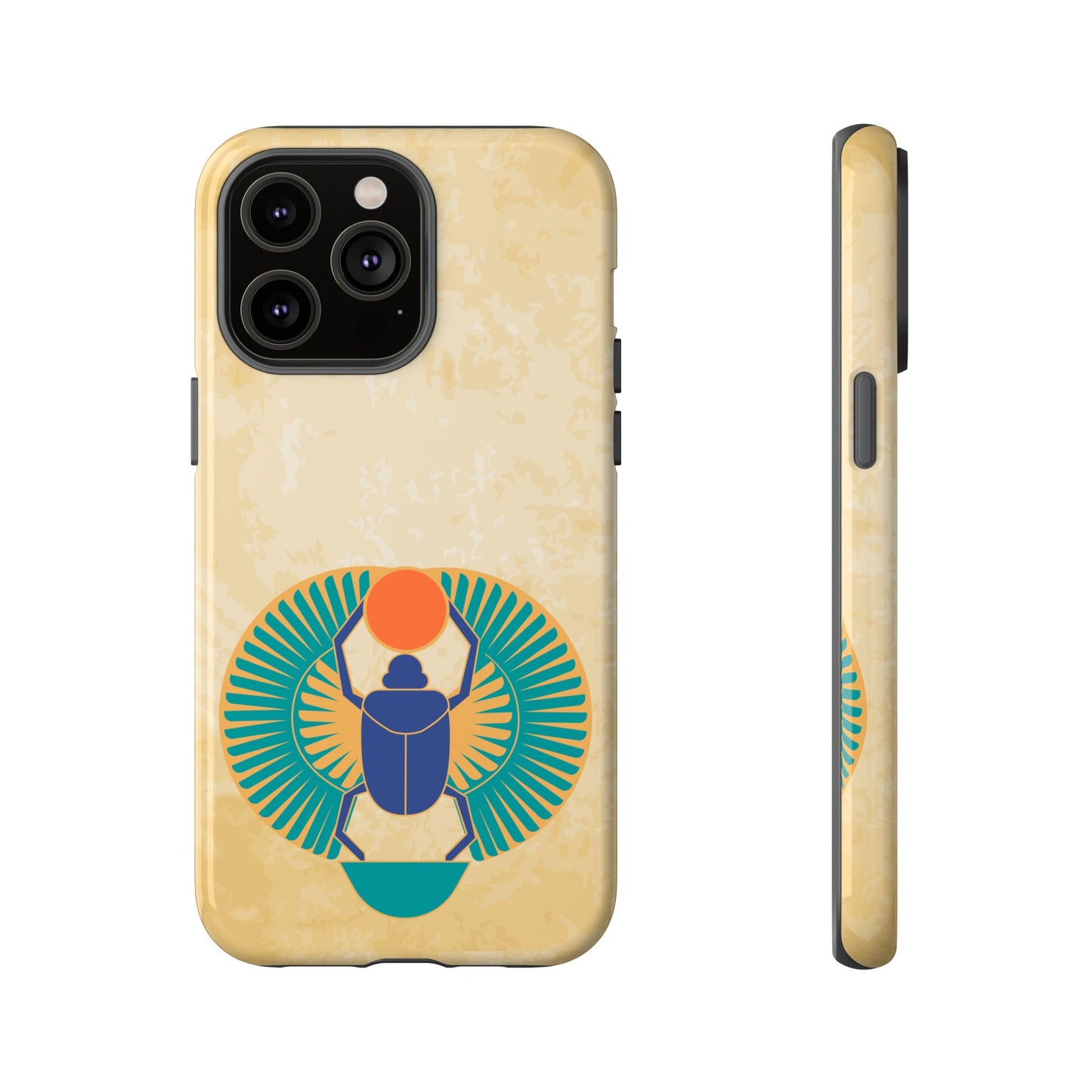 Ancient Egyptian Scarab Beetle Tough Phone Case - Symbol of Rebirth Design, Mythological Art, Compatible with iPhone, Galaxy, and Google