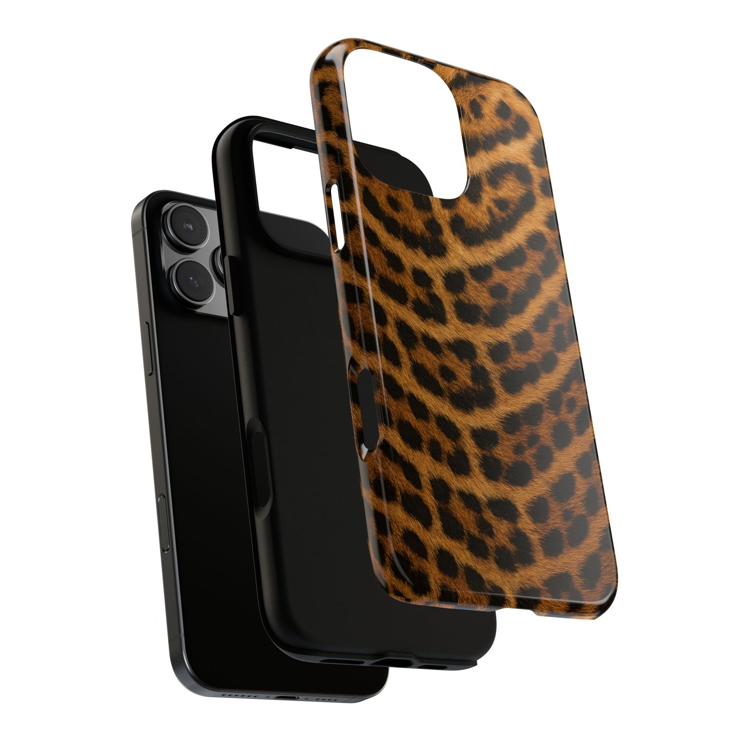 Leopard Print Tough Phone Case, Animal Print, Protective Wild Fur Style Cover Compatible with iPhone 17, 16, 15, 14, 13, Galaxy, Google