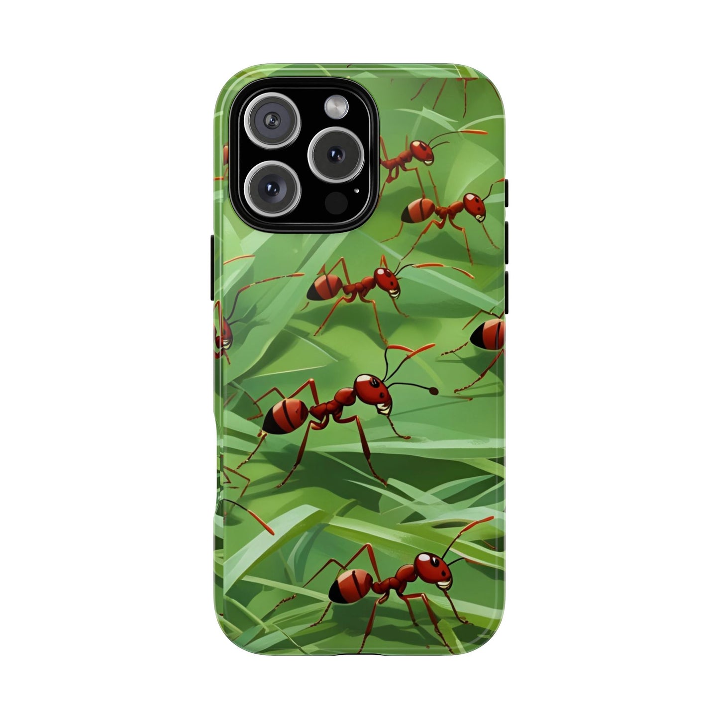 Marching Ant Pattern Tough Phone Case - Realistic Insect Art, Minimalist Nature Aesthetic, Compatible with iPhone, Galaxy, and Google Phones