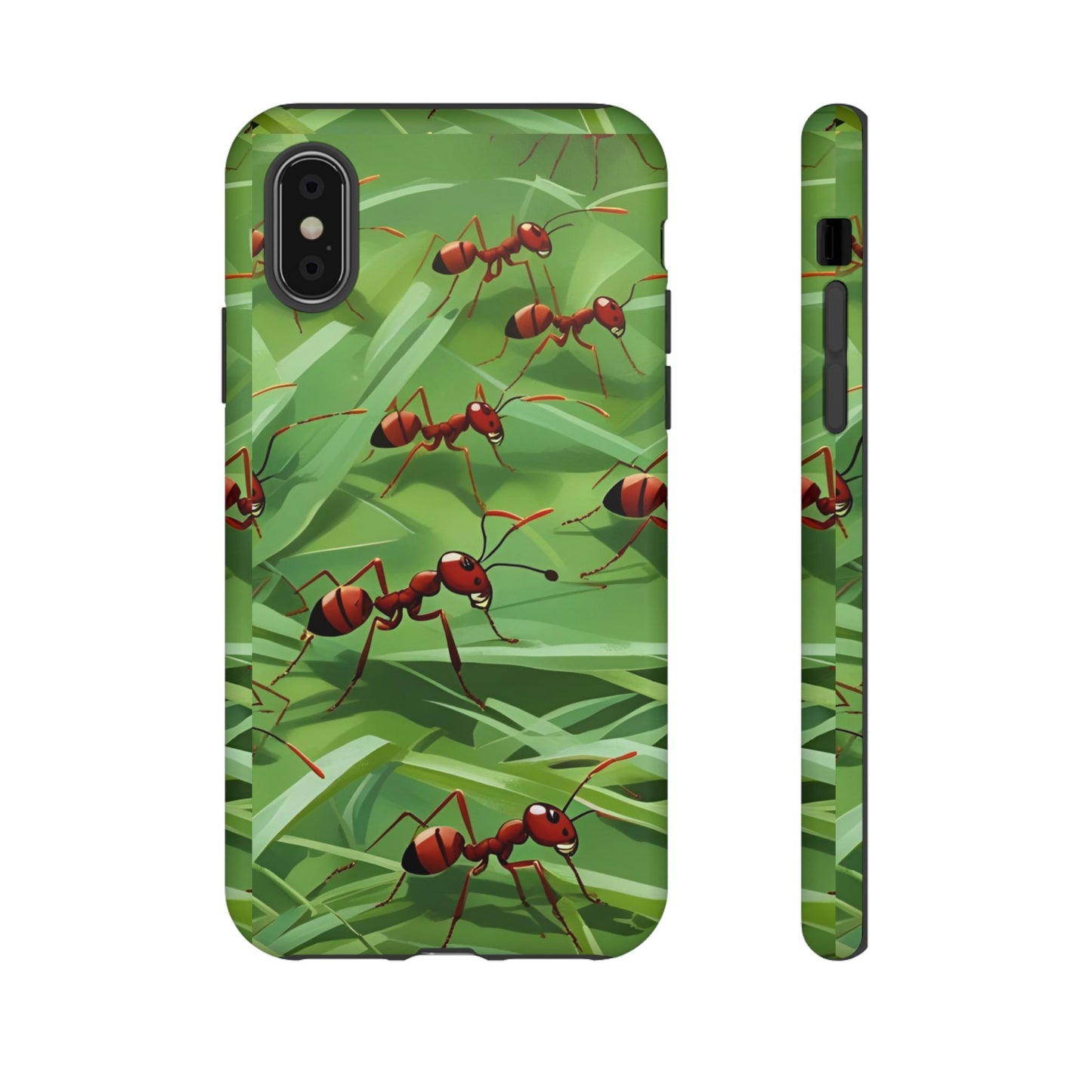 Marching Ant Pattern Tough Phone Case - Realistic Insect Art, Minimalist Nature Aesthetic, Compatible with iPhone, Galaxy, and Google Phones