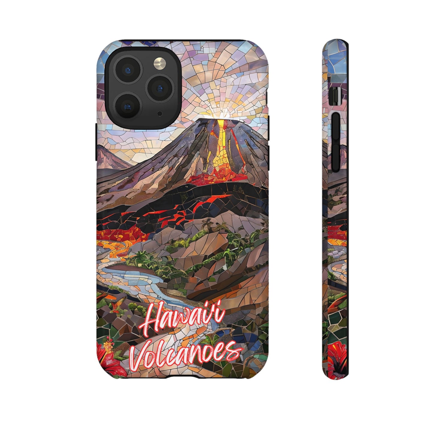 Hawaii Volcanoes National Park Hawaii Phone Case, Mosaic Phone Case, Hawaii Nature Art, National Park Gift, Scenic Waterfall Phone Cover