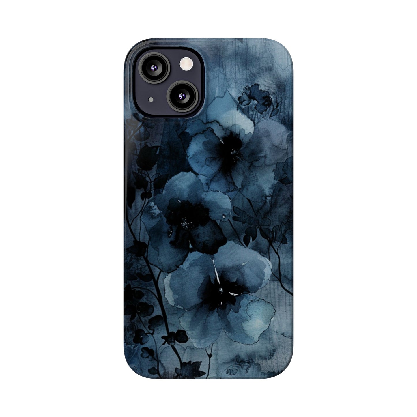 Elegant Floral Slim Phone Cases | Trendy Phone Cover, Blue Flower Design, Gift for Her, Stylish Mobile Case, Floral Accessories