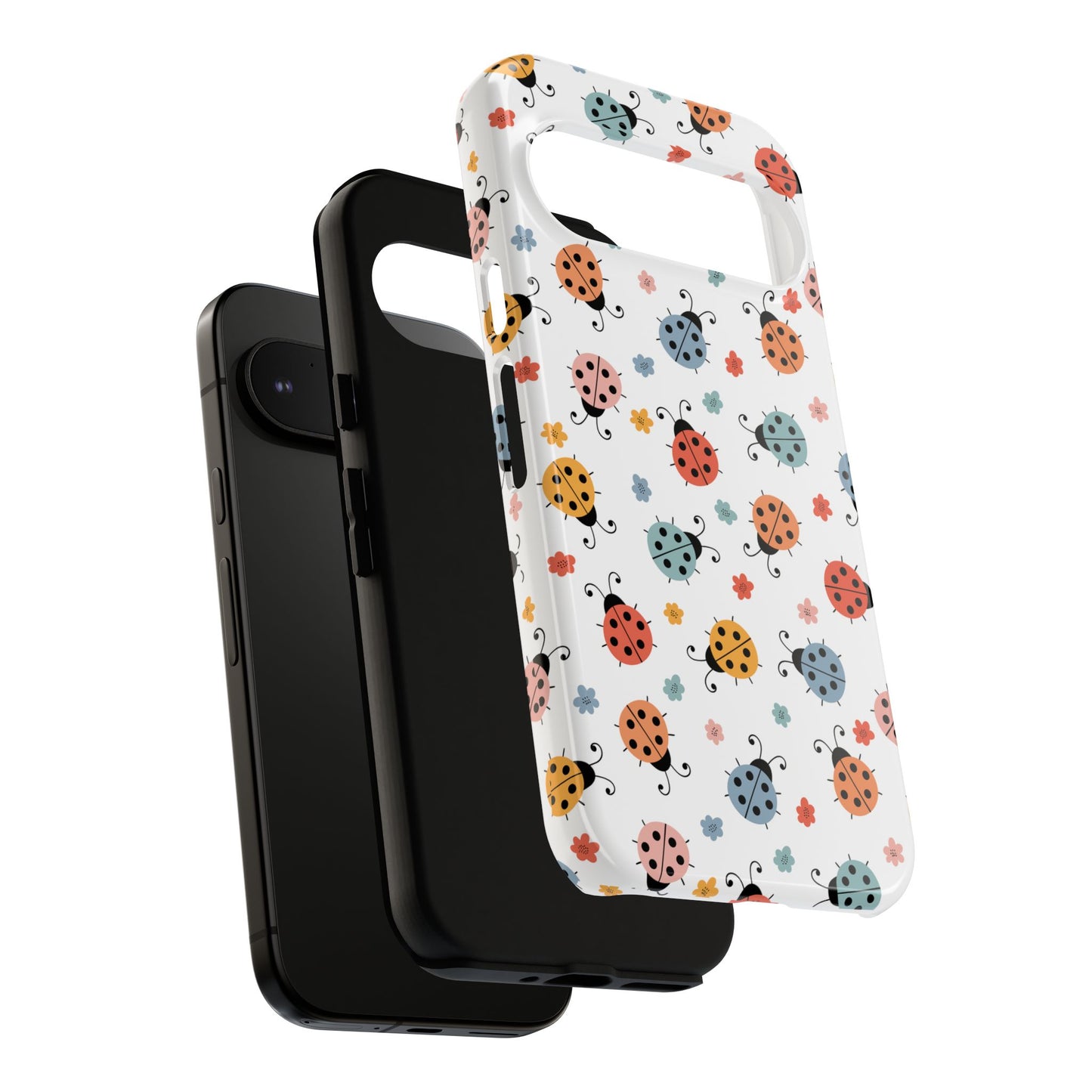 Ladybug Tough Phone Case - Cute Insect Aesthetic, Nature-Inspired Pattern Art, Compatible with iPhone, Galaxy, and Google Phones