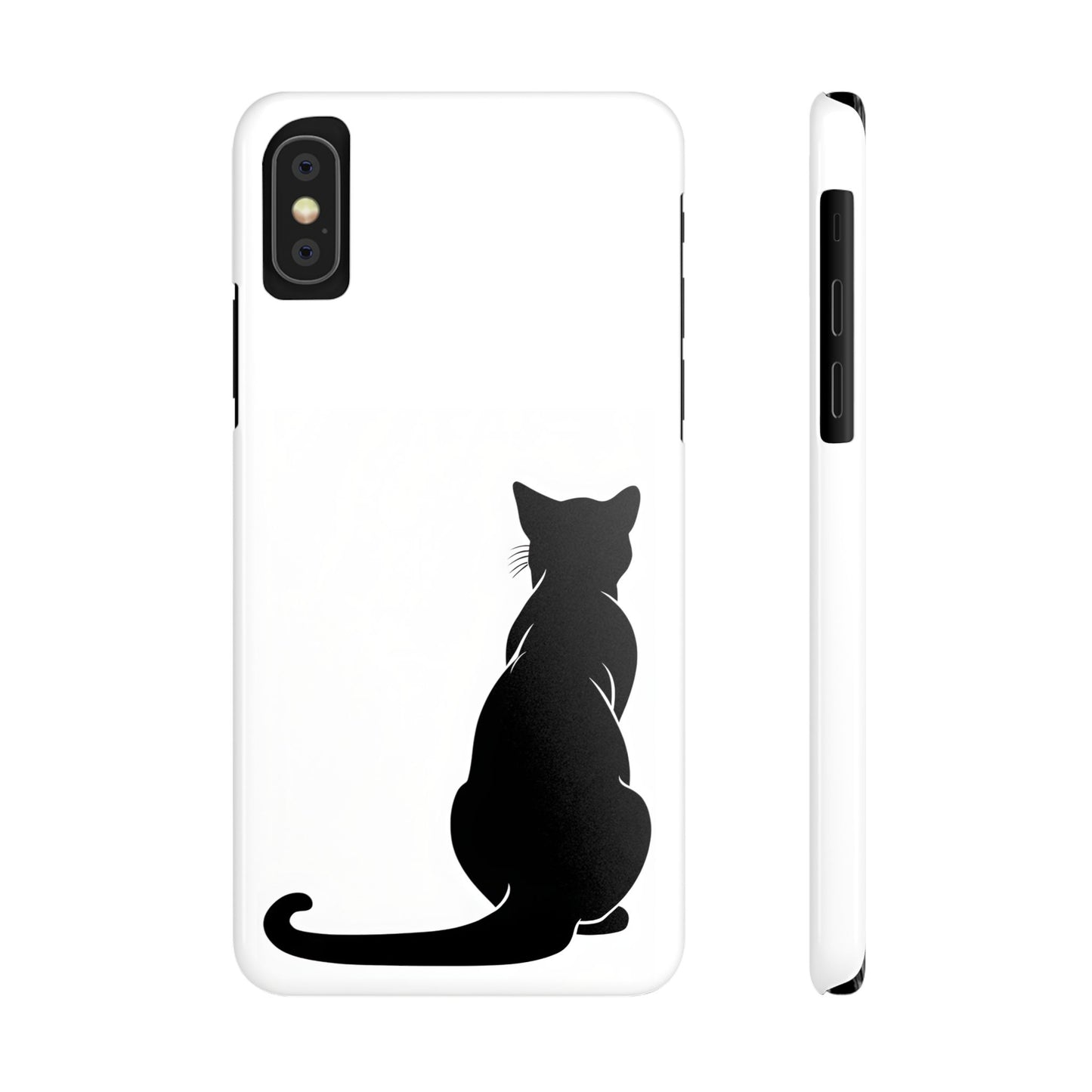 Black Cat Halloween Slim Phone Case Coquette, Creepy Cute Gift for Her, Goth Coquette Spooky Case, Compatible with iPhone, Galaxy, Google