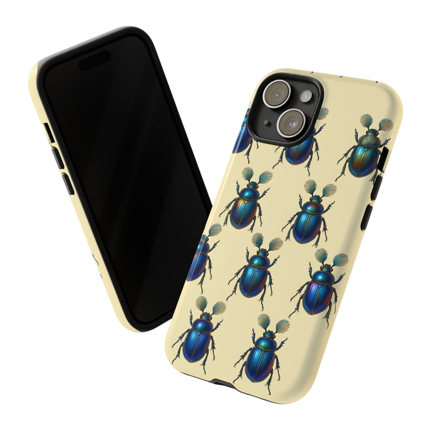 Beetle Tough Phone Case - Nature-Inspired Insect Art, Vintage Bug Pattern Design, Compatible with iPhone, Galaxy, and Google Phones