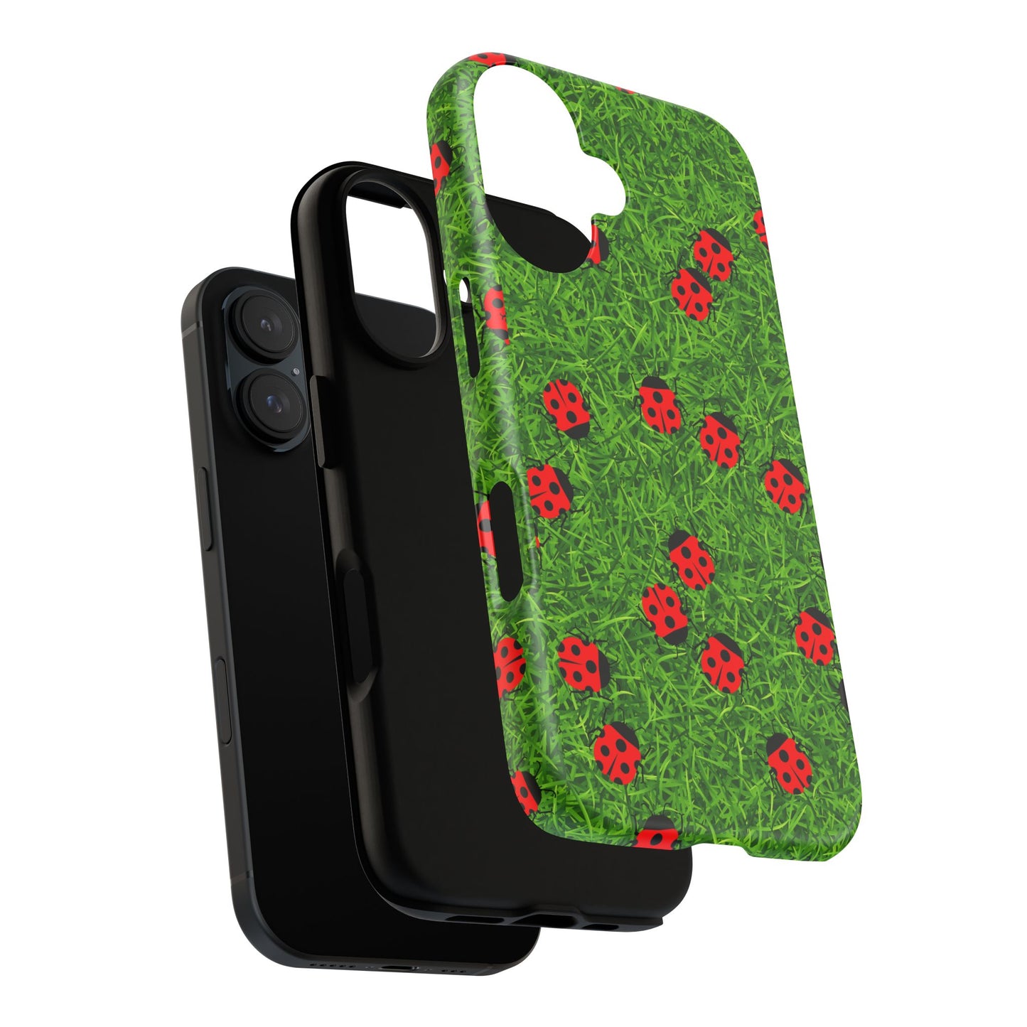 Ladybug Tough Phone Case - Cute Insect Aesthetic, Nature Pattern Art Design, Compatible with iPhone, Galaxy, and Google Phones