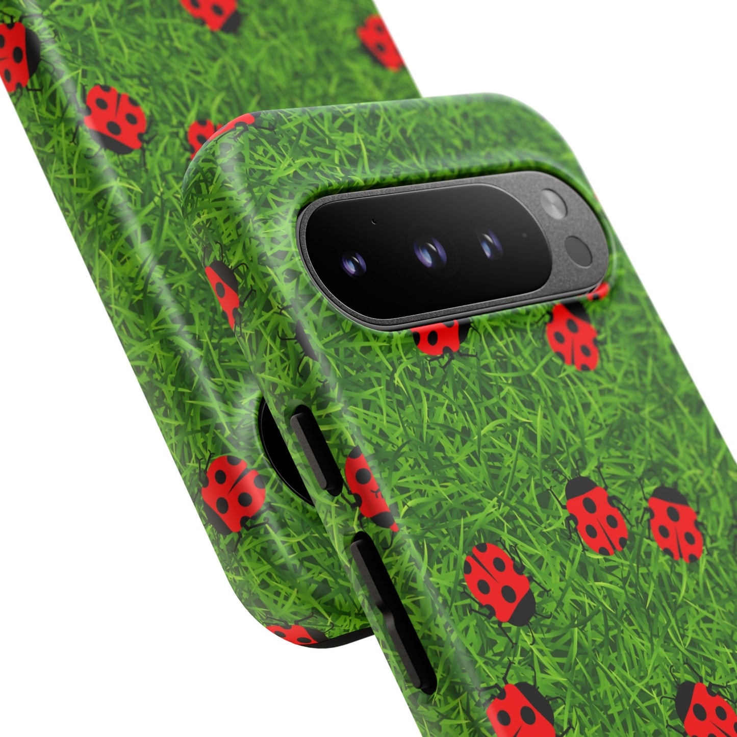 Ladybug Tough Phone Case - Cute Insect Aesthetic, Nature Pattern Art Design, Compatible with iPhone, Galaxy, and Google Phones