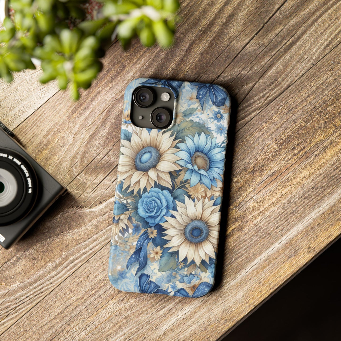 Floral Slim Phone Cases - Vibrant Sunflower Design, Flower Phone Cover, Aesthetic Gift, Spring Accessory, Nature Lover's Essential