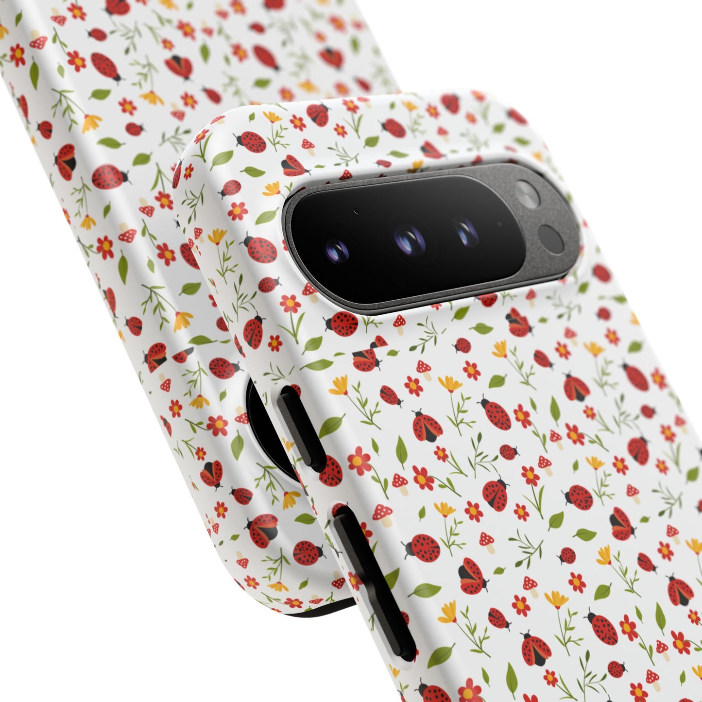 Ladybug Tough Phone Case - Cute Insect Aesthetic, Nature-Inspired Pattern Art, Compatible with iPhone, Galaxy, and Google Phones