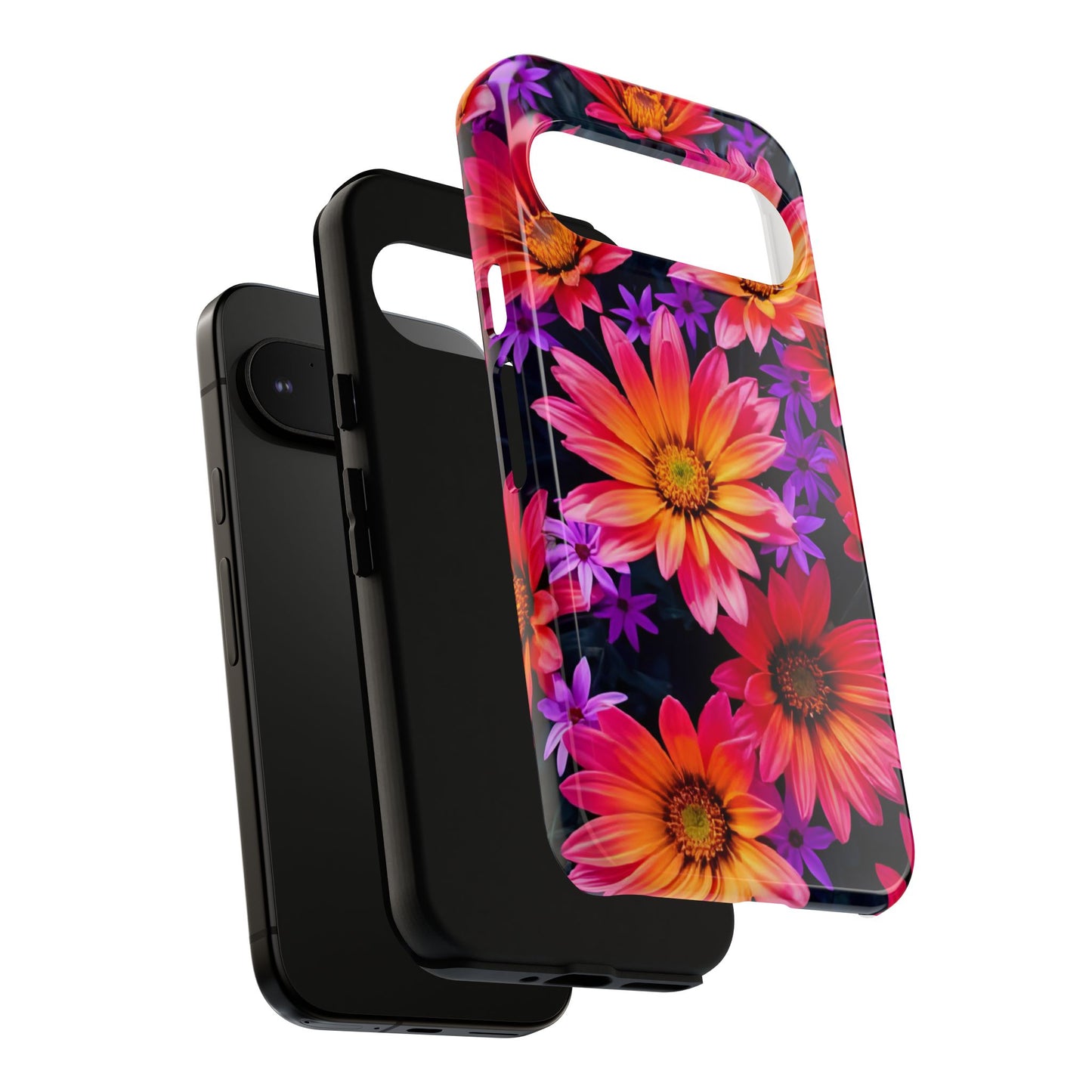 Bold Garden Flower Tough Phone Case - Colorful Floral Print, Bright Botanical Aesthetic, Compatible with iPhone, Galaxy, and Google Phones