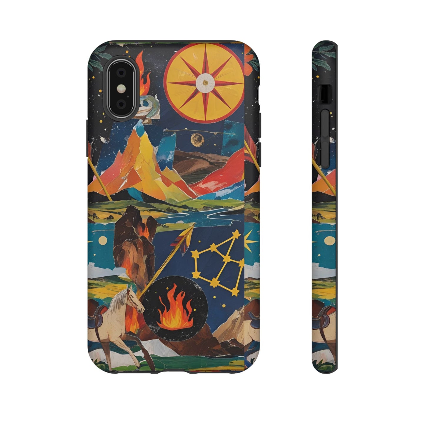 Sagittarius Zodiac Phone Case, Artistic Astrology Gift for Her, Celestial Fire Sign Cover with Constellation and Centaur, Birthday Gift