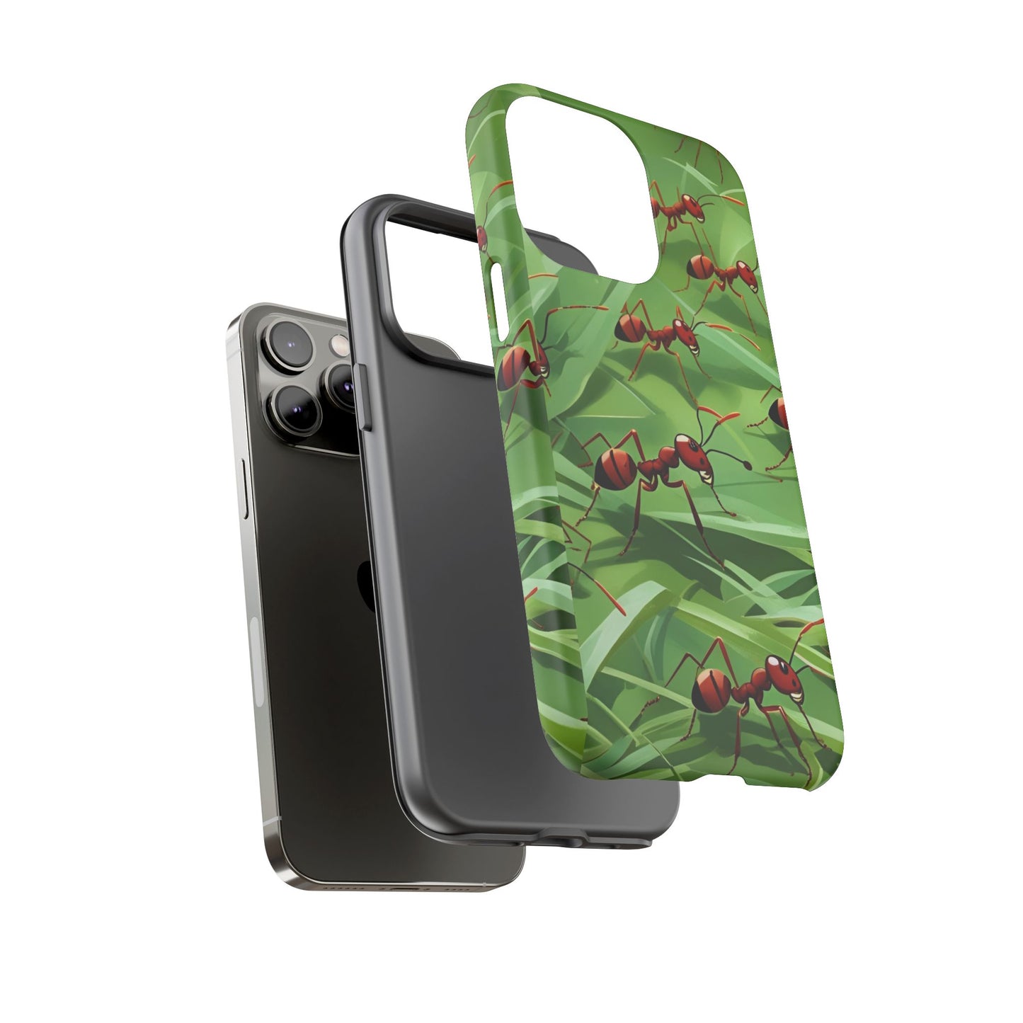 Marching Ant Pattern Tough Phone Case - Realistic Insect Art, Minimalist Nature Aesthetic, Compatible with iPhone, Galaxy, and Google Phones