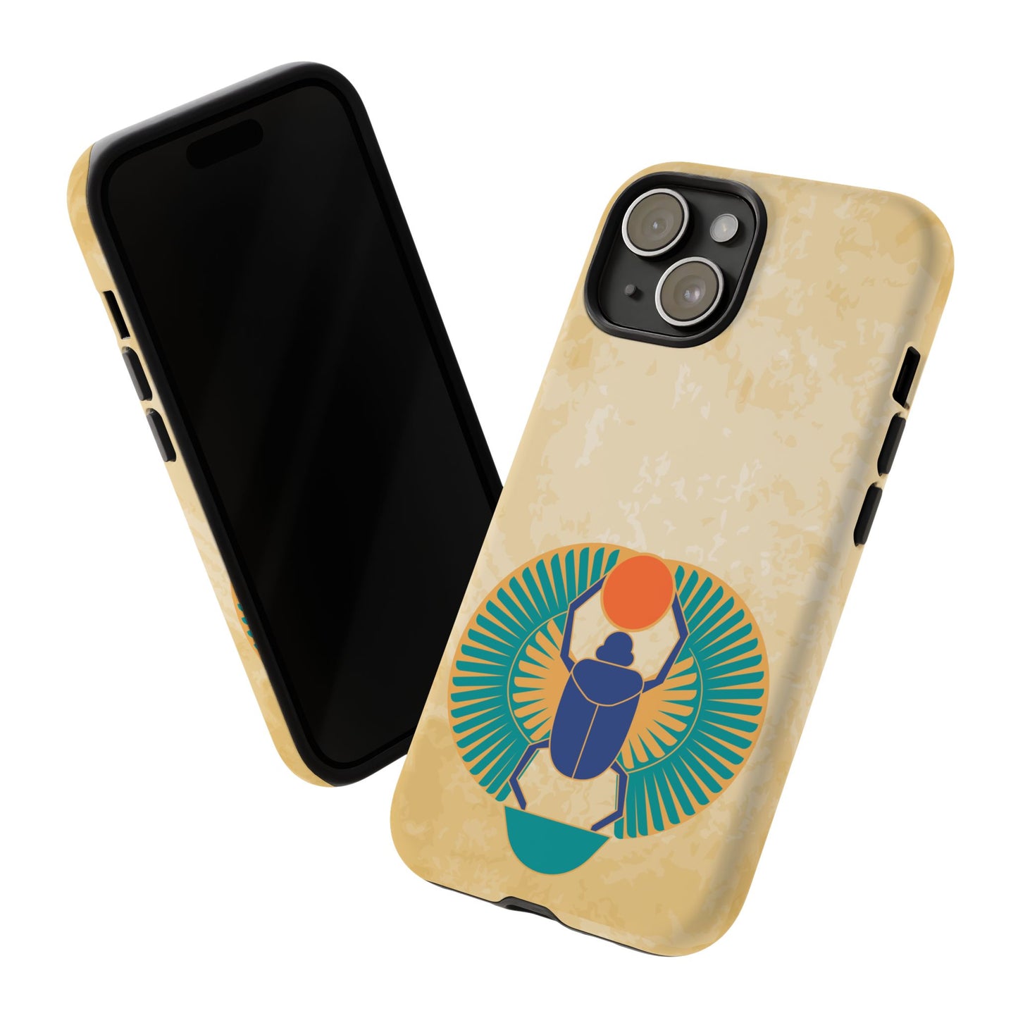 Ancient Egyptian Scarab Beetle Tough Phone Case - Symbol of Rebirth Design, Mythological Art, Compatible with iPhone, Galaxy, and Google