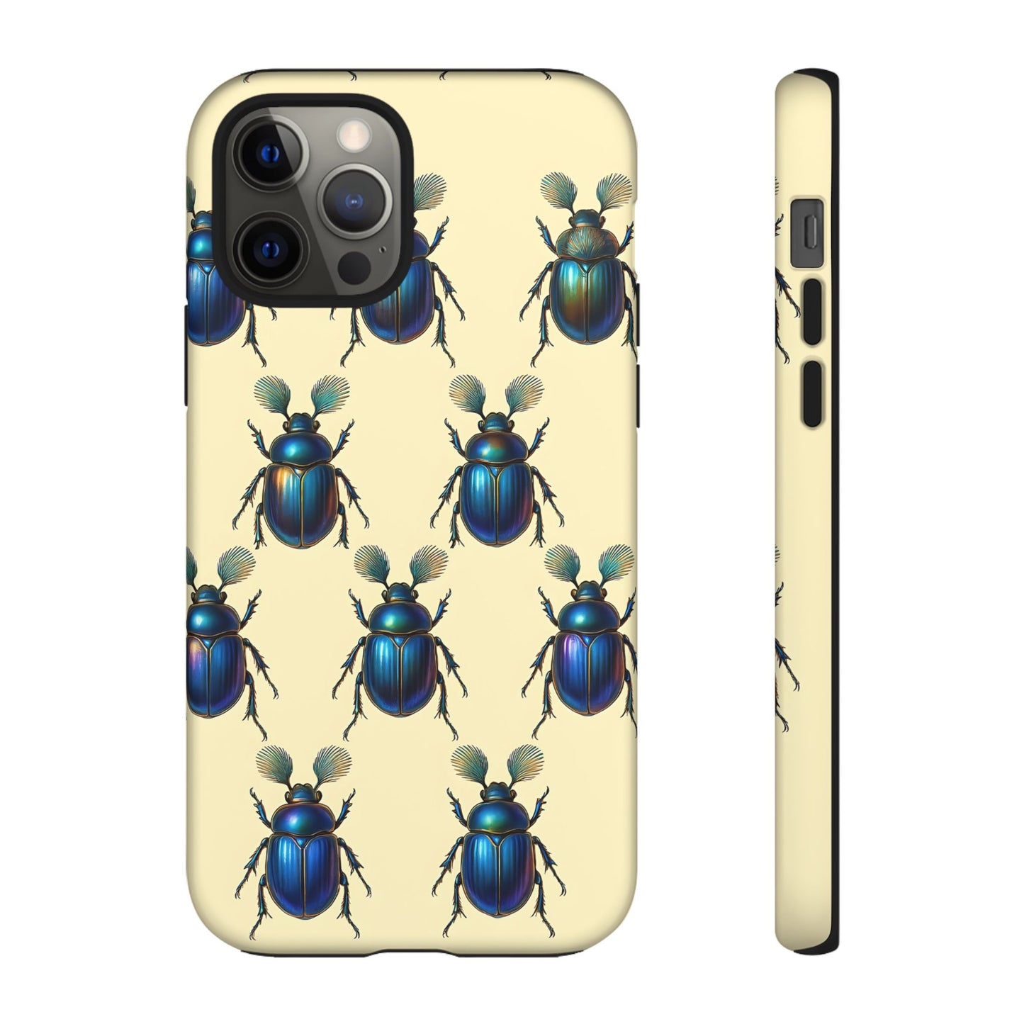 Beetle Tough Phone Case - Nature-Inspired Insect Art, Vintage Bug Pattern Design, Compatible with iPhone, Galaxy, and Google Phones
