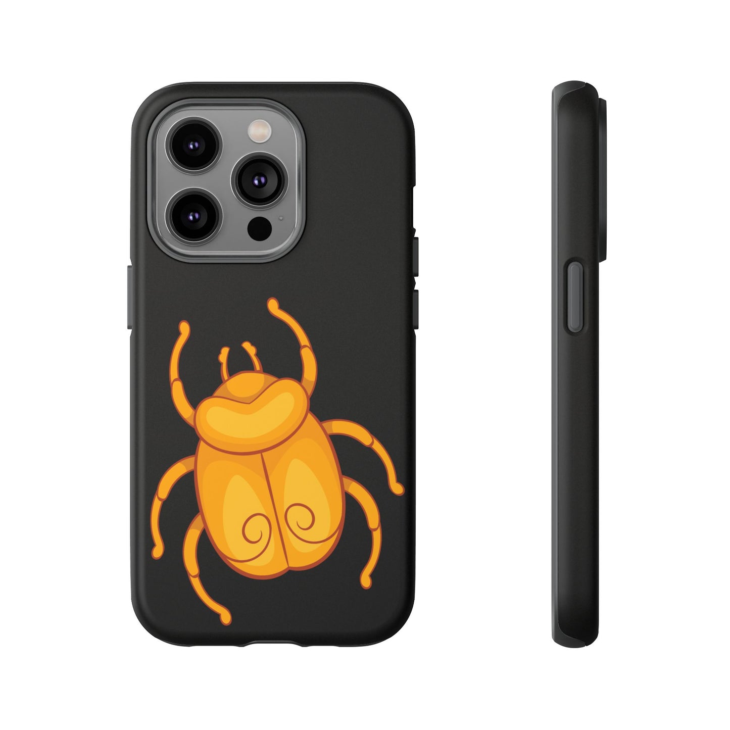Ancient Egyptian Scarab Tough Phone Case - Gold Beetle Design, Mythological Insect Art, Compatible with iPhone, Galaxy, and Google Phones