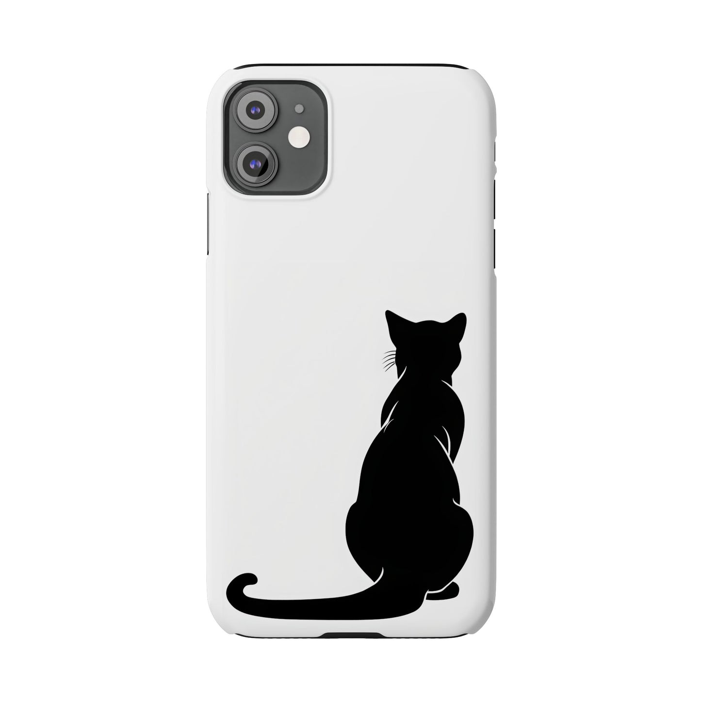 Black Cat Halloween Slim Phone Case Coquette, Creepy Cute Gift for Her, Goth Coquette Spooky Case, Compatible with iPhone, Galaxy, Google