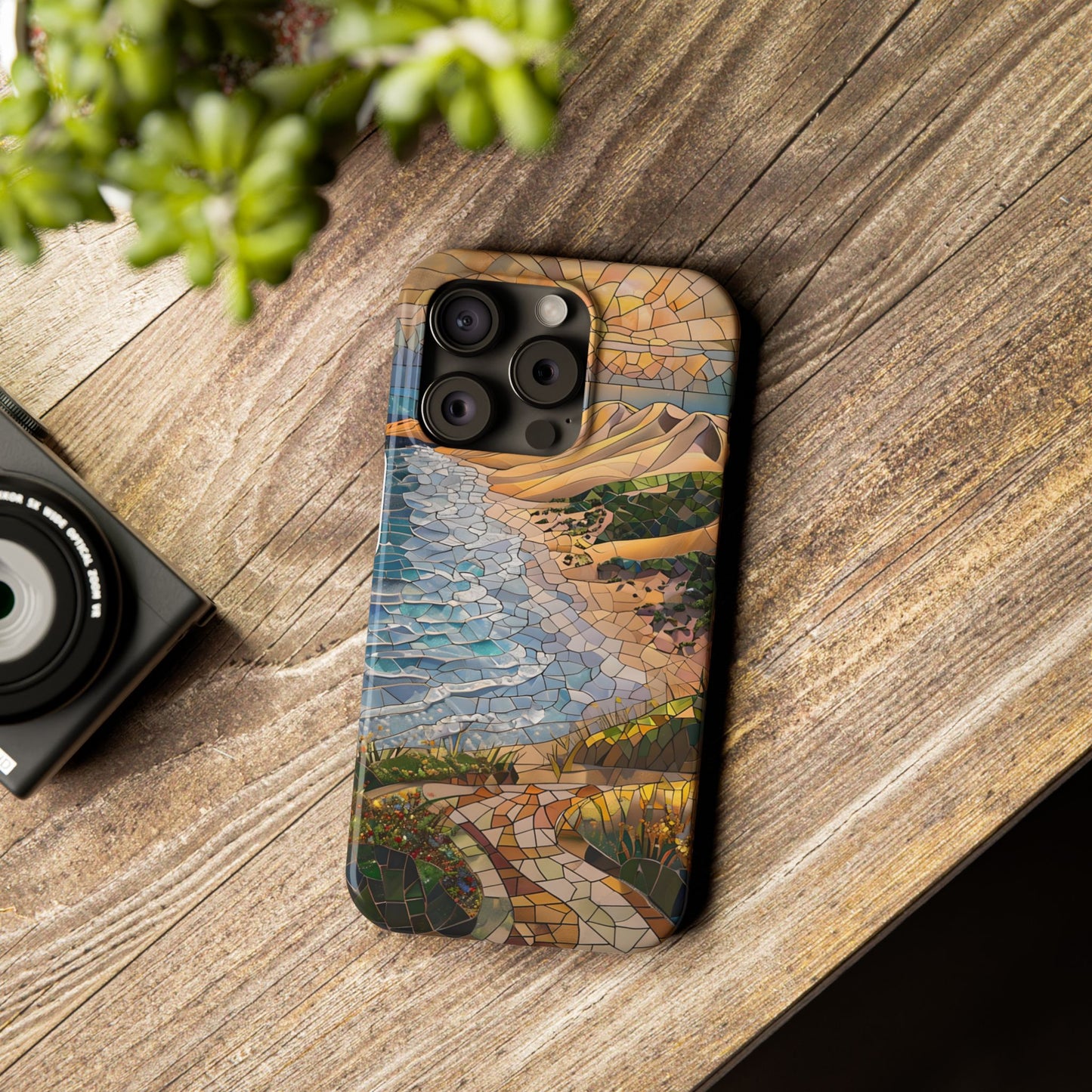 Indiana Dunes National Park Michigan Slim Phone Case, Mosaic Phone Case, East U.S. Nature Art, Coastal Chic, Ocean Lovers, Nature Inspired