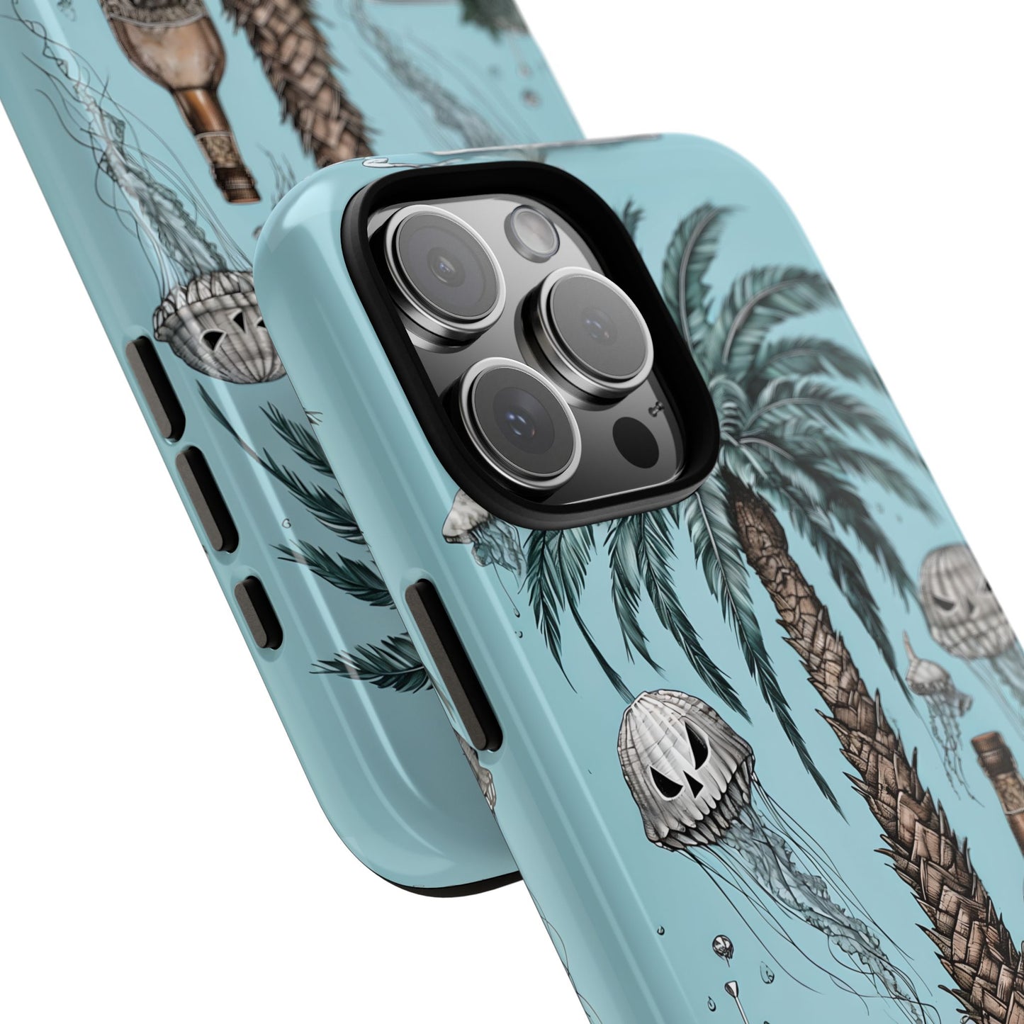 Summerween Phone Case, Halloween Beach Phone Cover, Spooky Tropical Phone Case, Pumpkin Jellyfish Phone Cover, Goth Cute Coastal Aesthetic