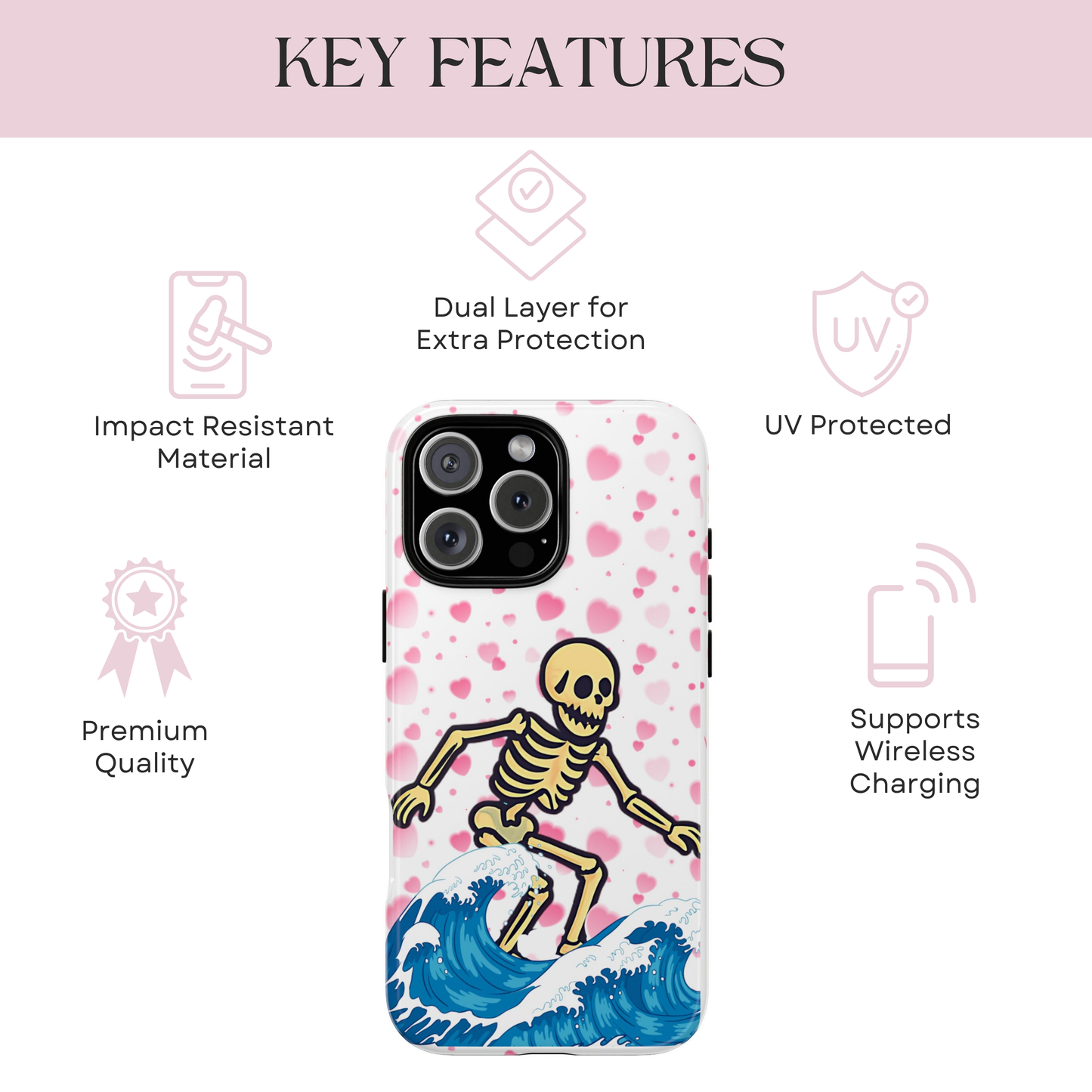 Summerween Phone Case, Coquette Ghost Phone Case, Funny Spooky Cute Case, Pink Halloween Aesthetic, Beachy Spooky Vibe Gift