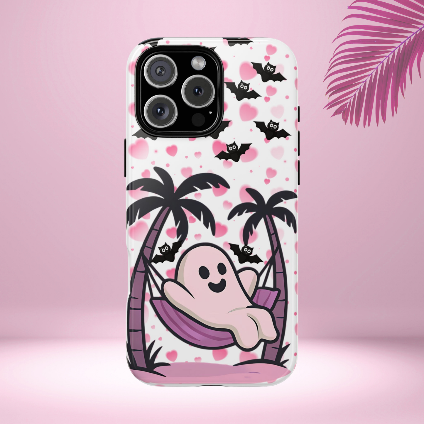 Summerween Phone Case, Coquette Ghost Phone Case, Funny Spooky Cute Case, Pink Halloween Aesthetic, Beachy Spooky Vibe Gift