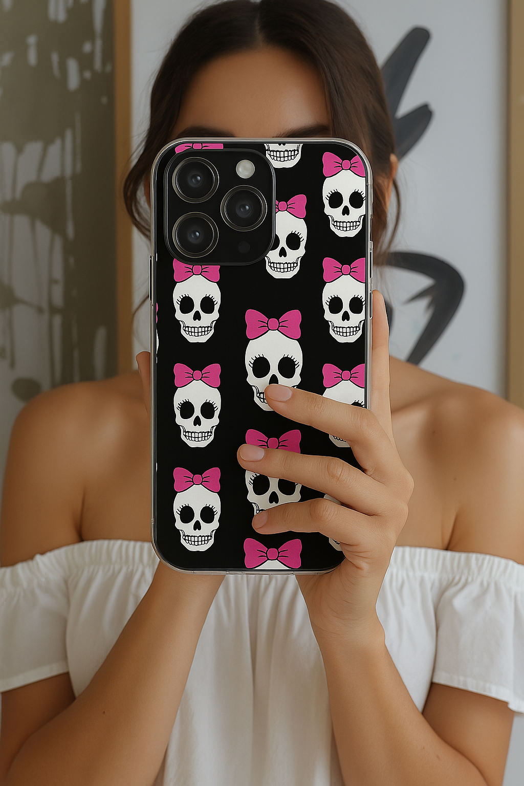 Halloween Tough Phone Case - Creepy Cute Style, Goth Coquette Aesthetic, Compatible with iPhone, Galaxy, and Google Phones