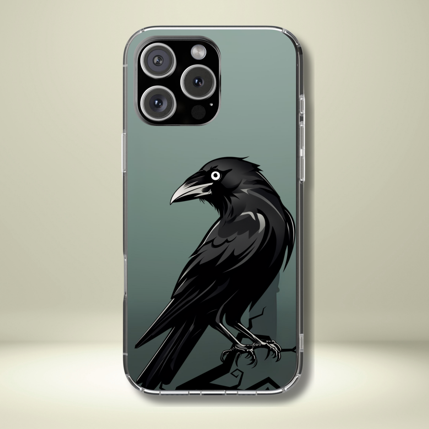 Black Raven Tough Phone Case - Gothic Halloween Aesthetic, Spooky Birdcore Design, Compatible with iPhone, Galaxy, and Google Phones