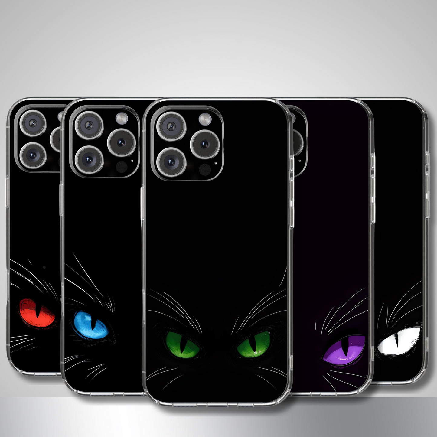 Black Cat Eyes Halloween Phone Case - Creepy Cute Gift for Her - Goth Coquette Spooky Tough Case - Compatible with iPhone, Galaxy, Google