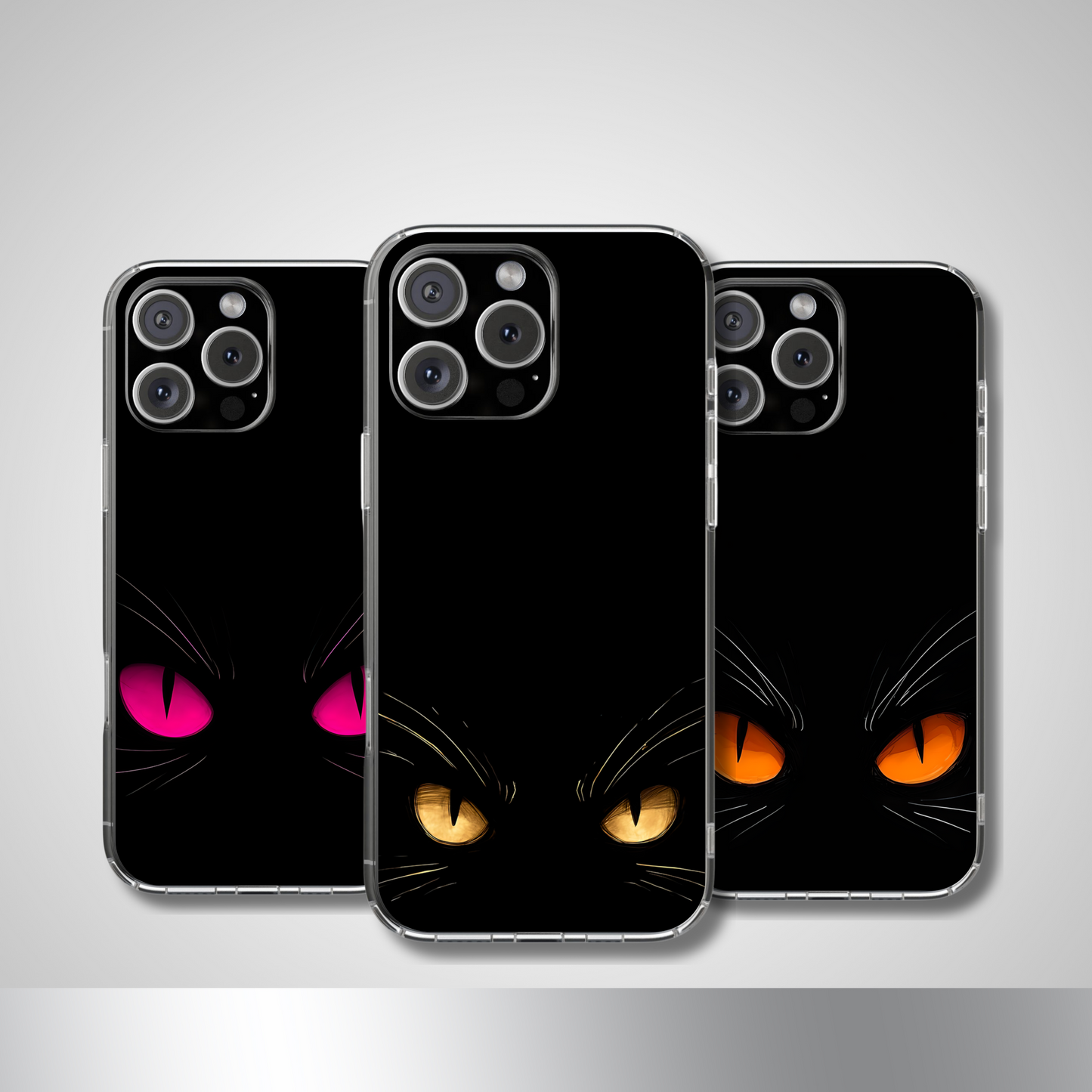 Black Cat Eyes Halloween Phone Case - Creepy Cute Gift for Her - Goth Coquette Spooky Tough Case - Compatible with iPhone, Galaxy, Google
