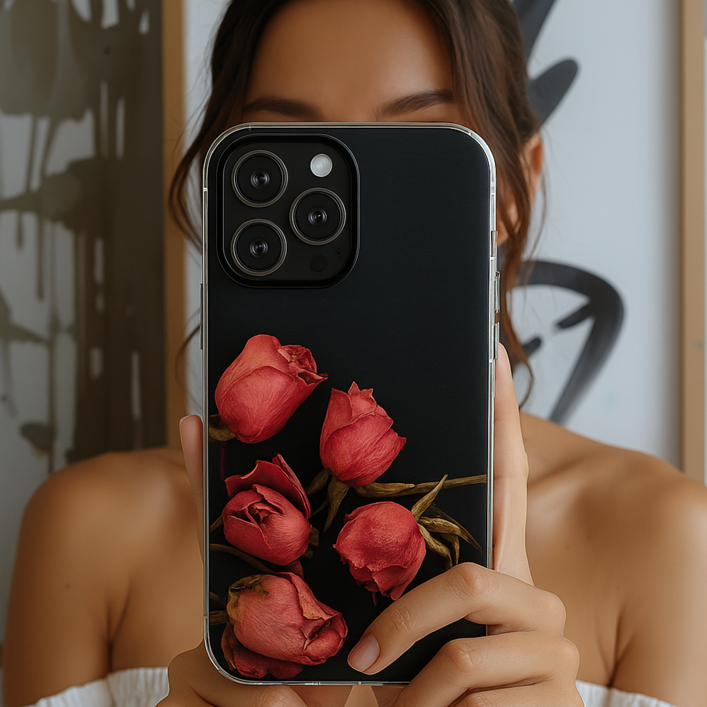 Dead Rose Phone Case - Gothic Floral Aesthetic Cover - Goth Halloween Gift - Compatible with iPhone, Galaxy, Google