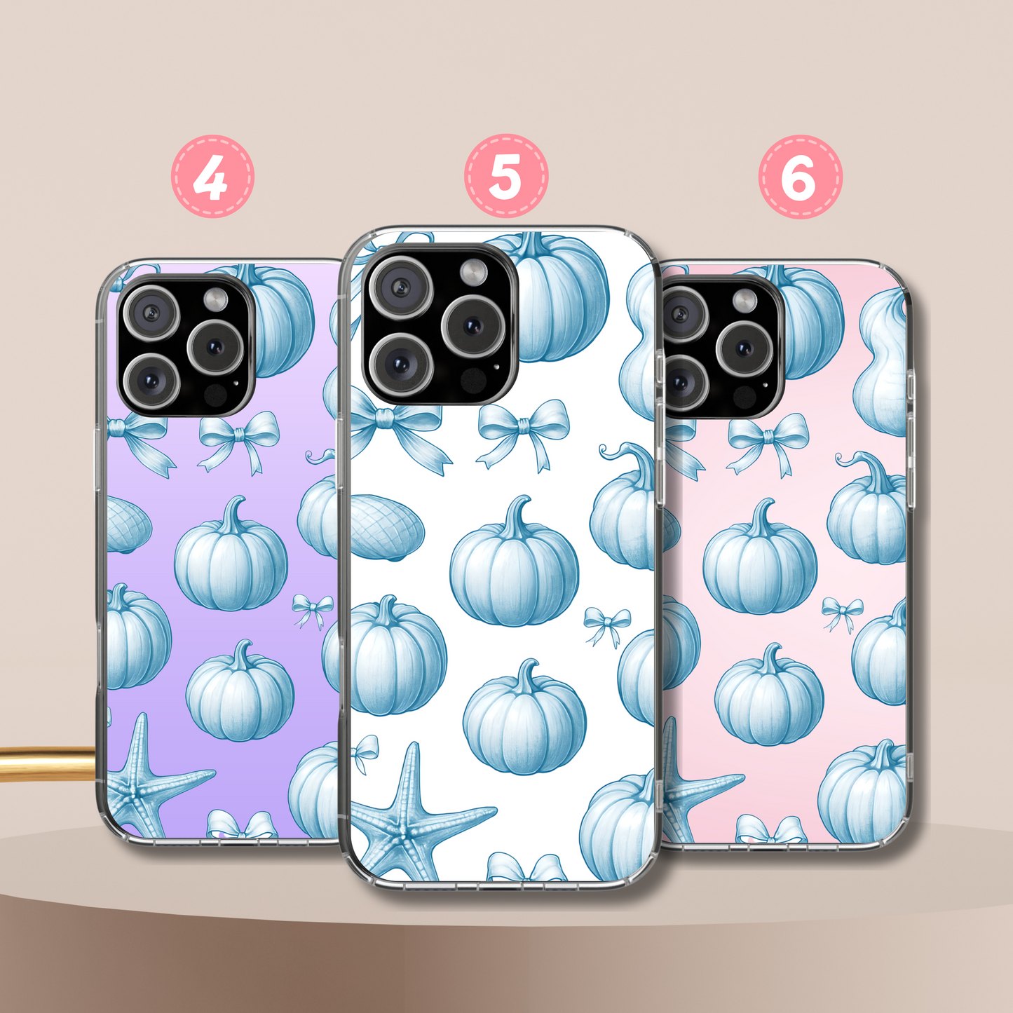 Pastel Pumpkin Tough Phone Case - Cute Bow Aesthetic, Soft Halloween Style, Compatible with iPhone, Galaxy, and Google Phones
