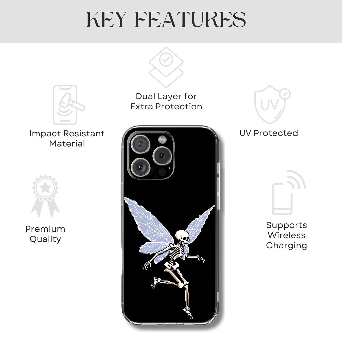 Halloween Tough Phone Case - Creepy Cute Aesthetic, Goth Coquette Spooky Style, Compatible with iPhone, Galaxy, and Google Phones