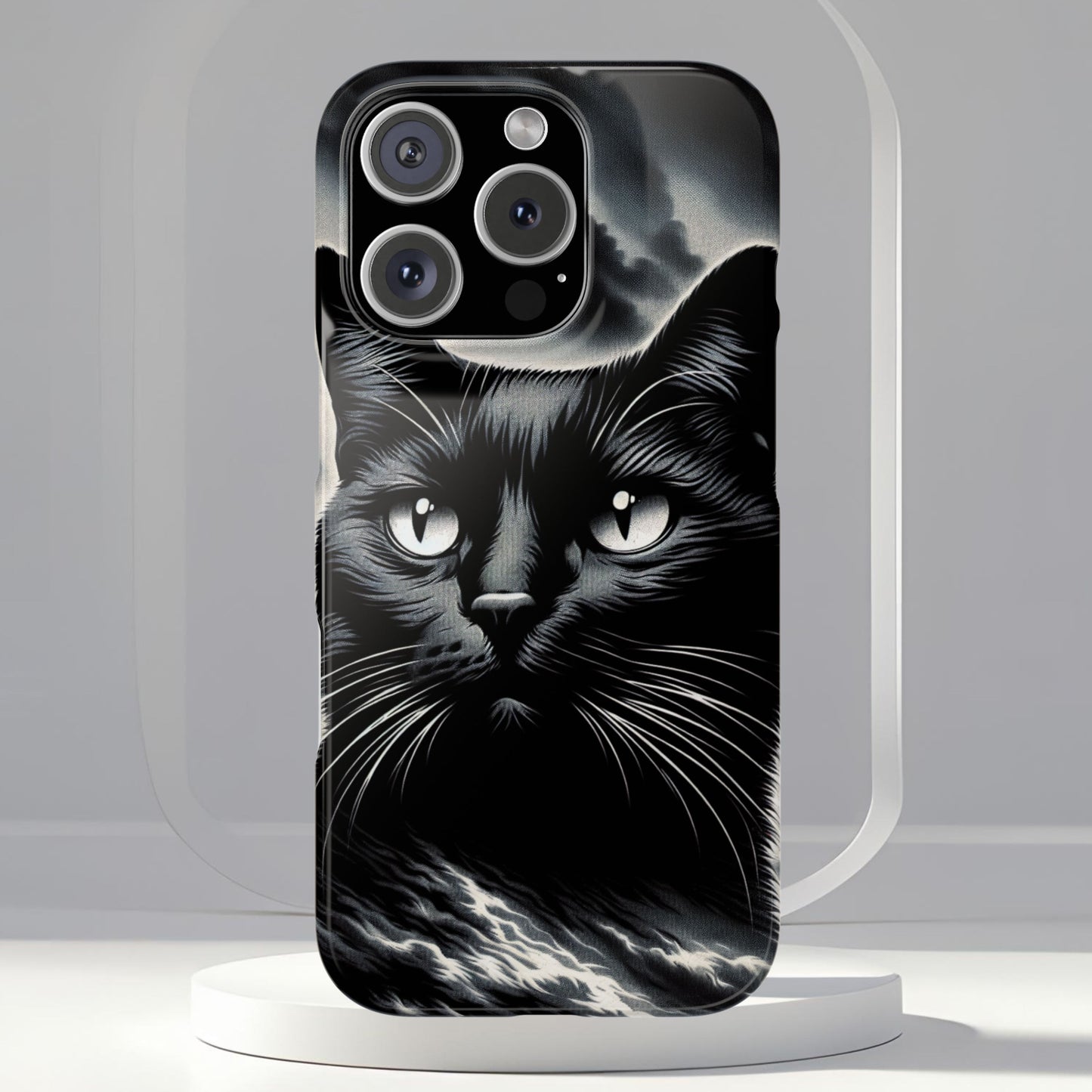 Black Cat Halloween Slim Case Coquette - Creepy Cute Gift for Her, Goth Coquette Spooky Tough Case, Compatible with iPhone, Galaxy, Google