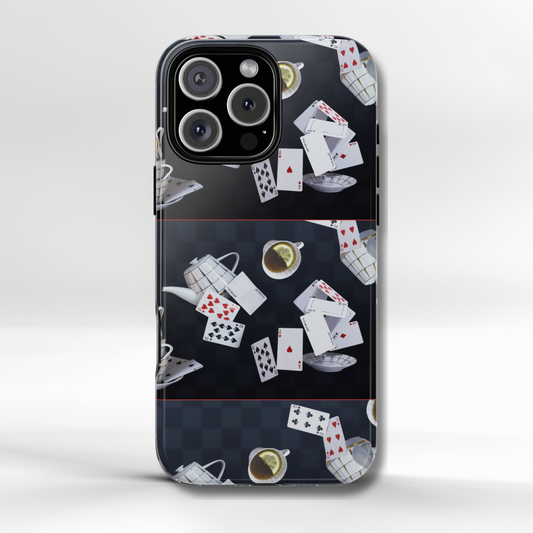 Alice in Wonderland tough phone case featuring the whimsical “This Way” and “That Way” signpost from the classic story. This dual-layer design protects iPhone 16, iPhone 17, Galaxy, and Google Pixel phones while keeping a vintage book-inspired aesthetic.
