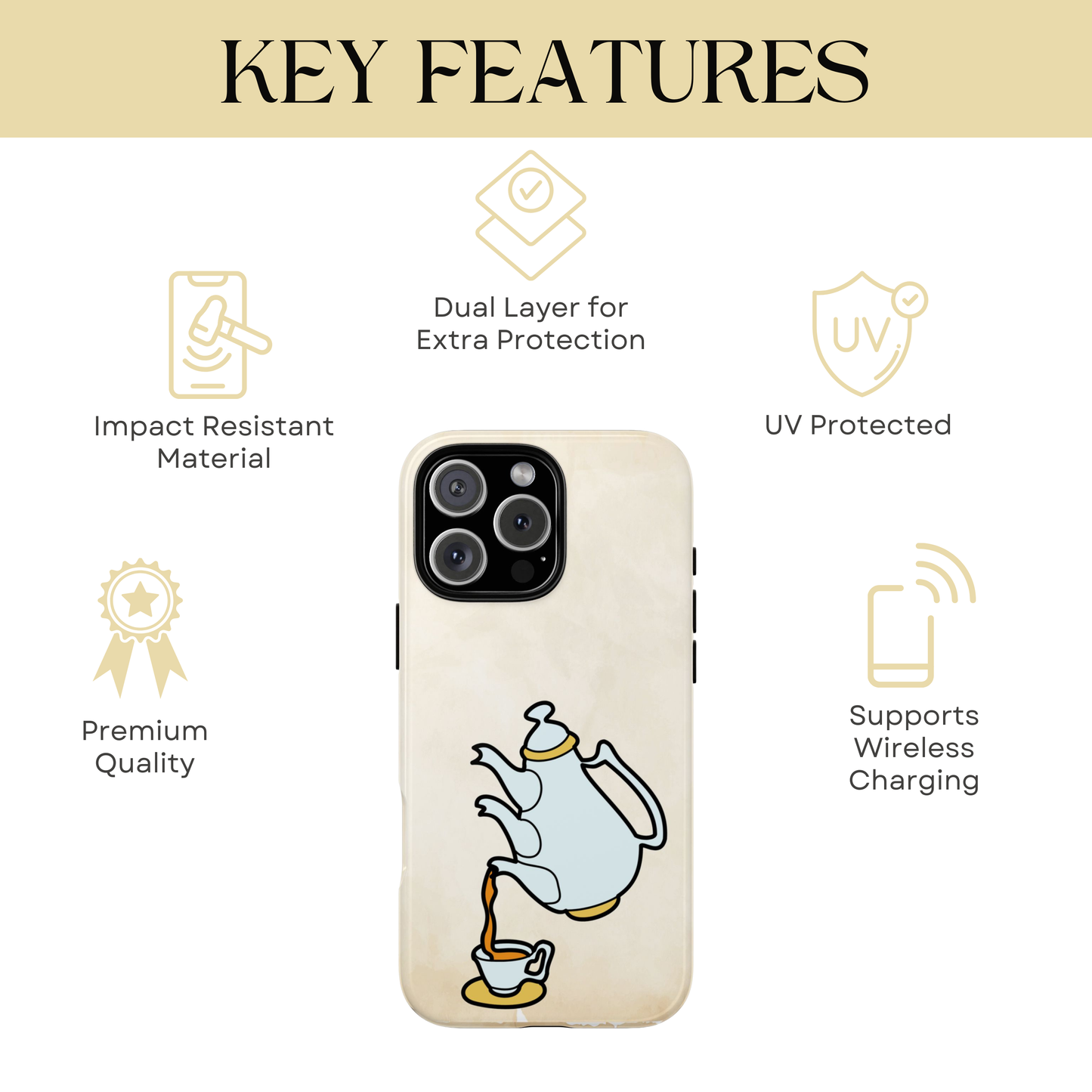 Protective Wonderland phone cover displaying the “This Way” and “That Way” signs from Alice’s adventures. Printed edge-to-edge with dual-layer construction for iPhone 16, iPhone 17, Galaxy, and Google Pixel.
