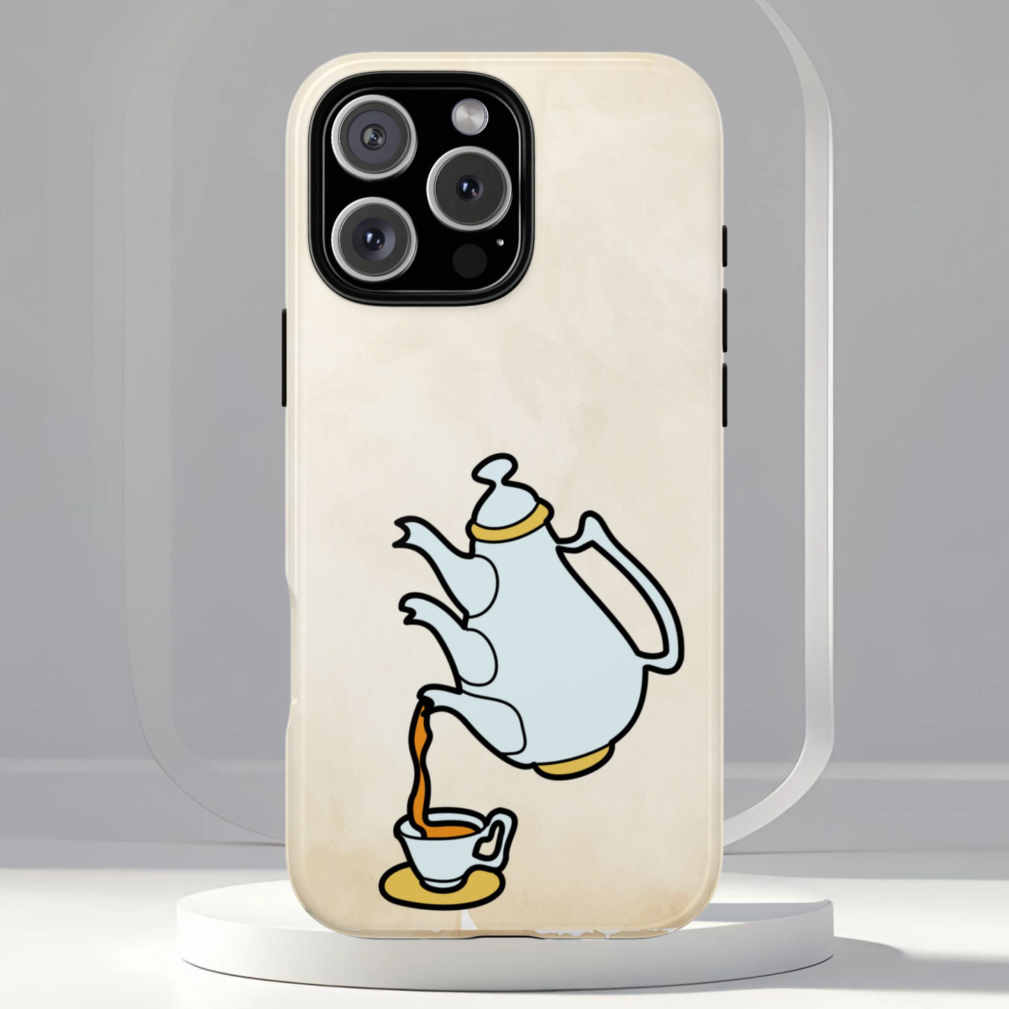 Alice in Wonderland Slim Phone Case, Tea Kettle and Cups Phone Cover, Compatible with iPhone 17, 16, 15, 14, 13