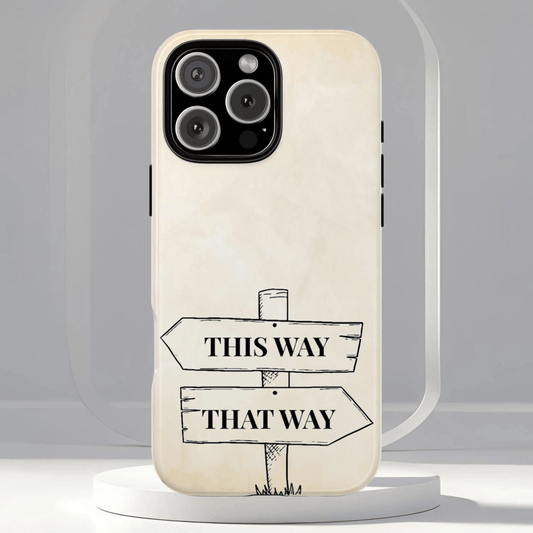 Alice in Wonderland Biodegradable Phone Case, This Way That Way Phone Cover, Compatible with Galaxy, iPhone 17, 16, 15, 14, 13