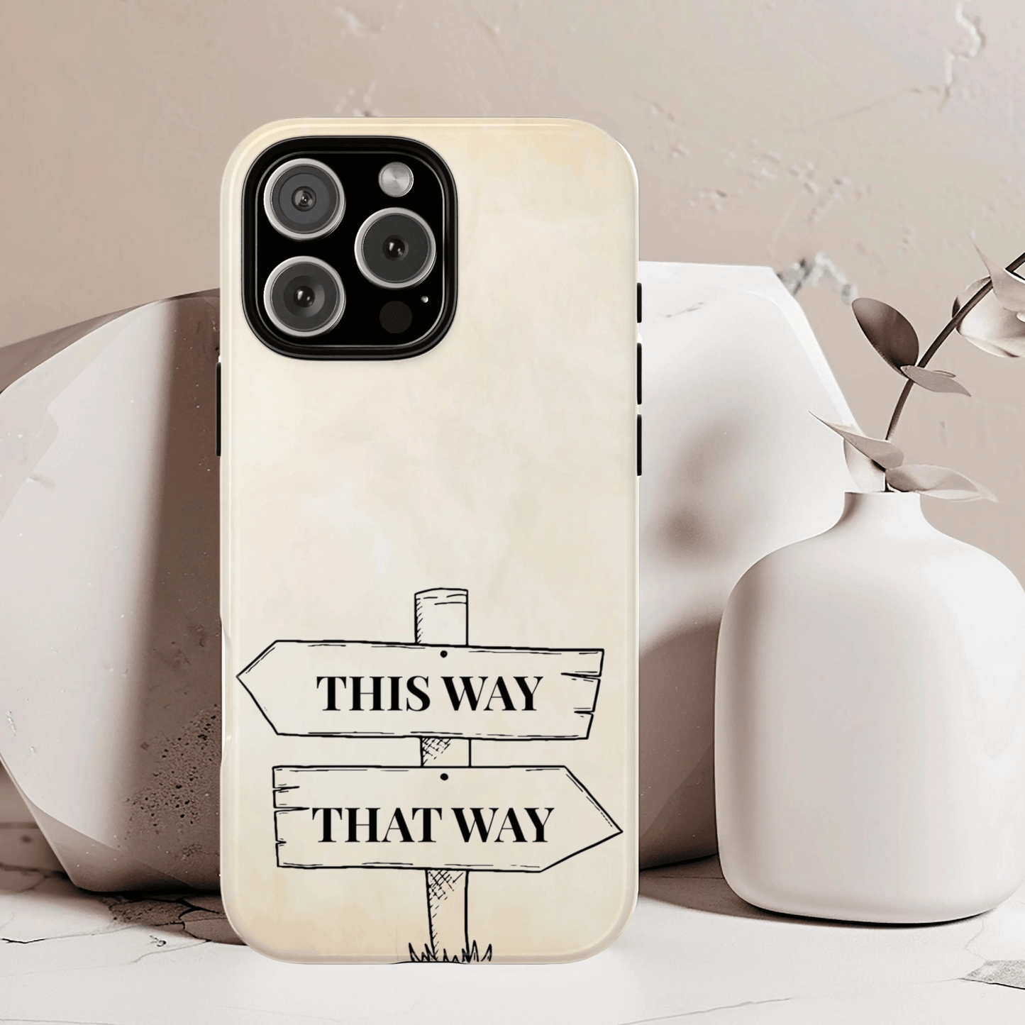 Alice in Wonderland Biodegradable Phone Case, This Way That Way Phone Cover, Compatible with Galaxy, iPhone 17, 16, 15, 14, 13