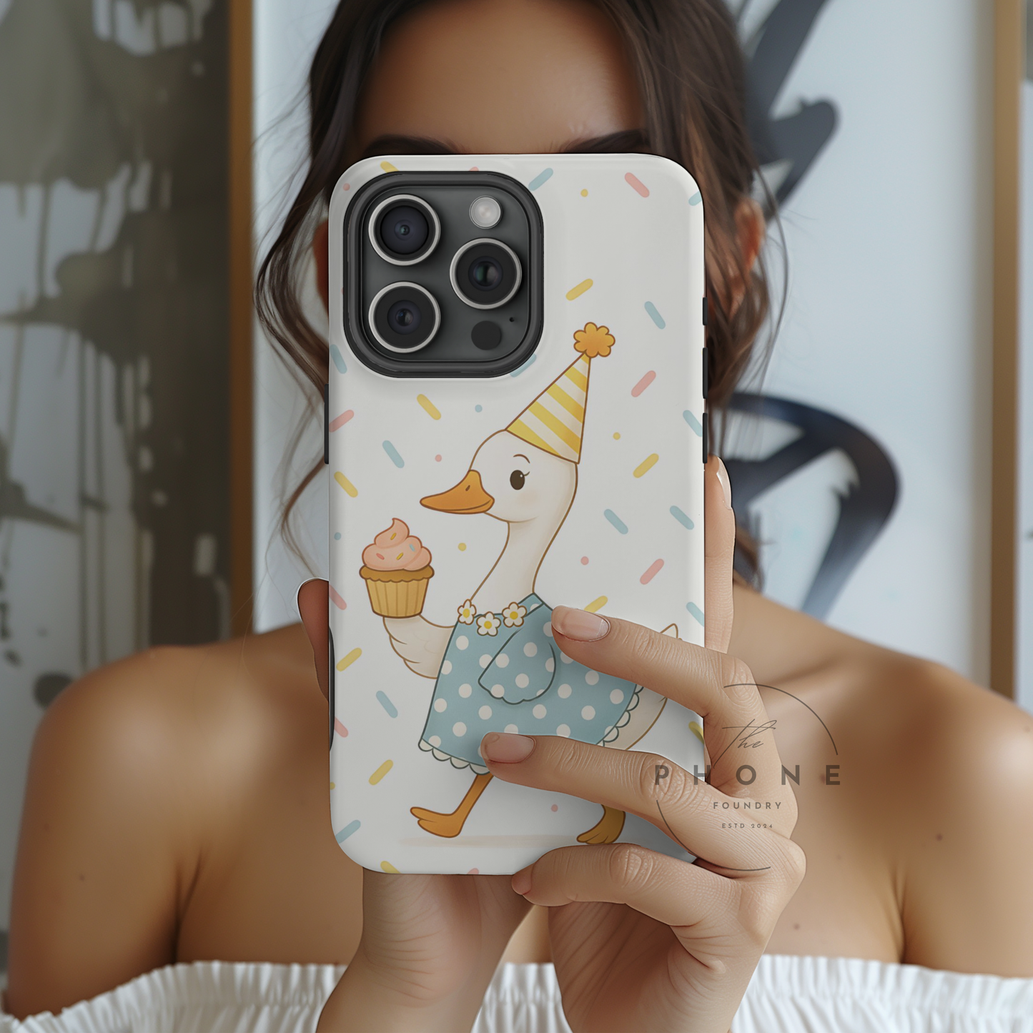 Birthday Goose Tough Phone Case, Party Animal Gift Idea, Silly Goose Compatible with iPhone 17, 16, 15, 14, 13, Galaxy, Google