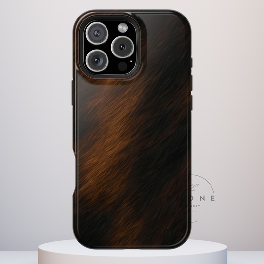 Horse Print Tough Phone Case, Animal Print, Protective Faux Skin Style Cover Compatible with iPhone 17, 16, 15, 14, 13, Galaxy, Google