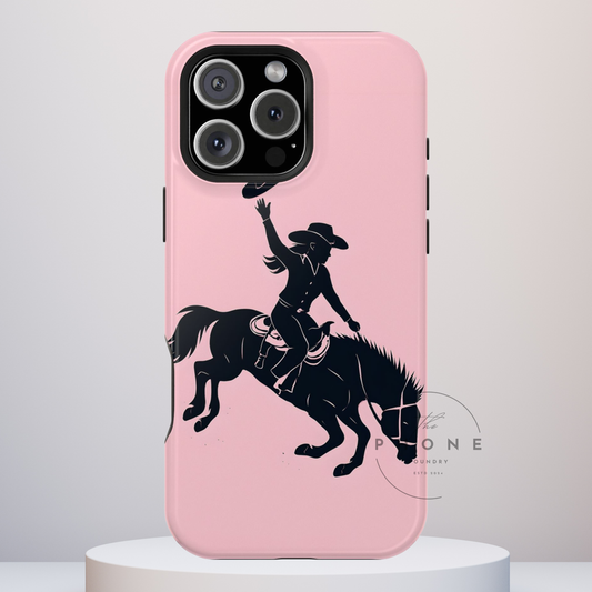 Rodeo Cowboy Tough Phone Case, Western Cowgirl Country Cover Compatible with iPhone 17, 16, 15, 14, 13, Galaxy, Google