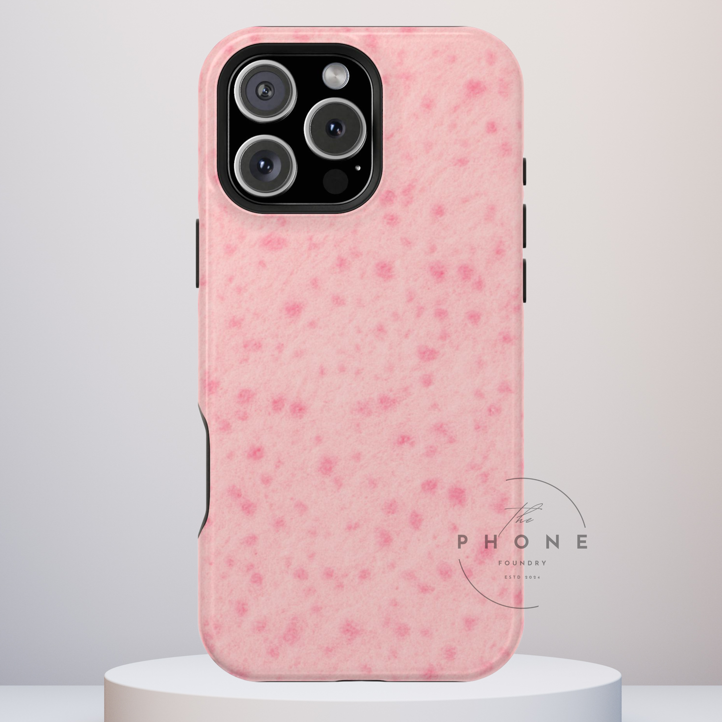 Axolotl Print Tough Phone Case, Animal Print, Protective Faux Skin Style Cover Compatible with iPhone 17, 16, 15, 14, 13, Galaxy, Google