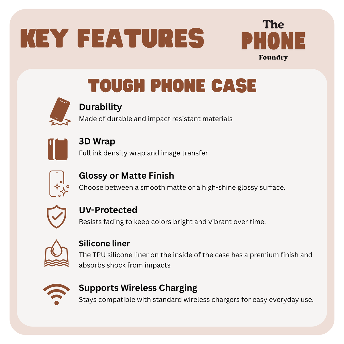 Red Panda Print Tough Phone Case, Animal Print, Protective Faux Skin Style Cover Compatible with iPhone 17, 16, 15, 14, 13, Galaxy, Google