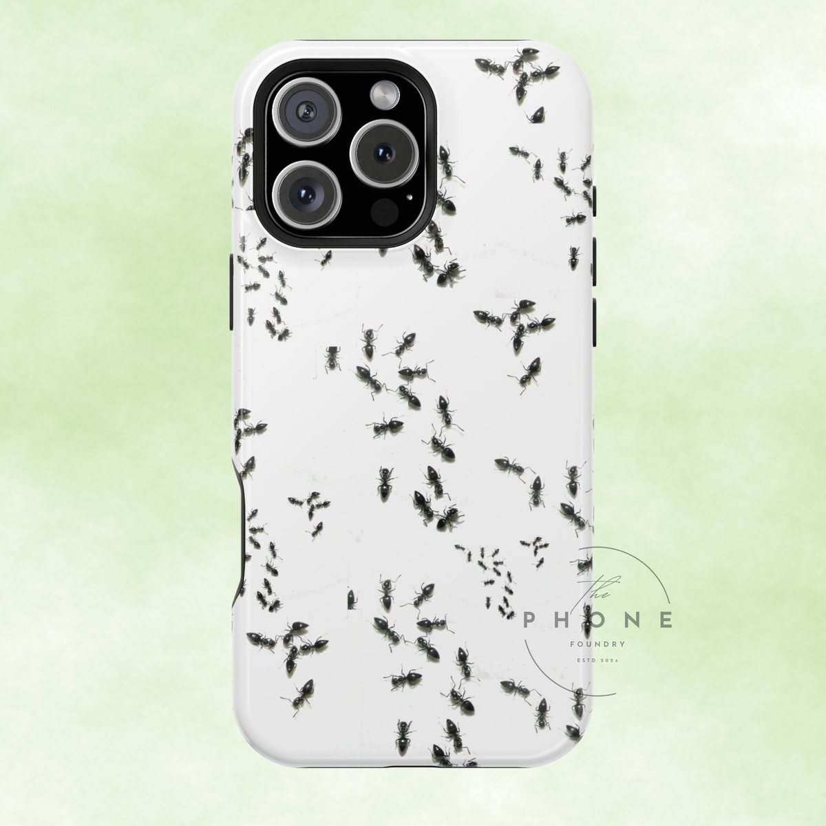 Marching Ant Pattern Tough Phone Case - Realistic Insect Art, Minimalist Nature, Compatible with iPhone, Galaxy, Google