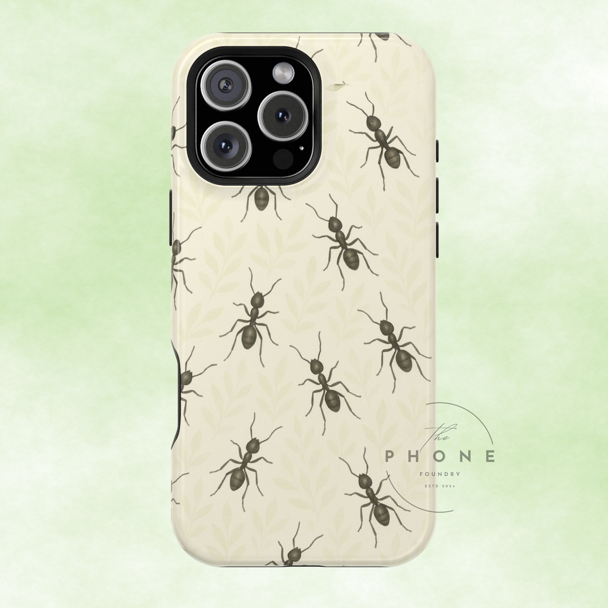 Marching Ant Pattern Tough Phone Case - Realistic Insect Art, Minimalist Nature, Compatible with iPhone, Galaxy, Google