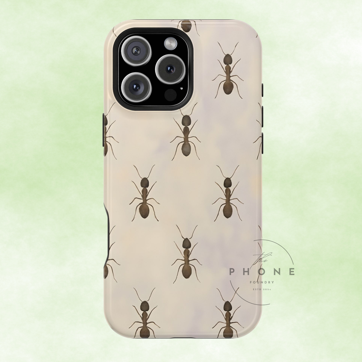 Marching Ant Pattern Tough Phone Case - Realistic Insect Art, Minimalist Nature, Compatible with iPhone, Galaxy, Google