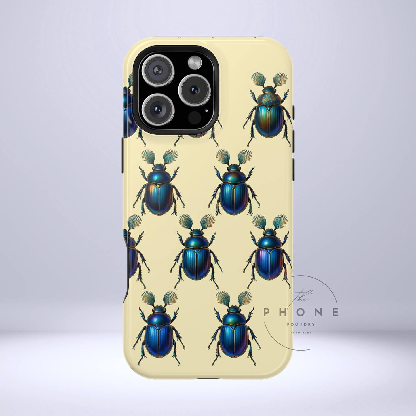 Beetle Tough Phone Case - Nature-Inspired Insect Art, Vintage Bug Pattern Design, Compatible with iPhone, Galaxy, Google