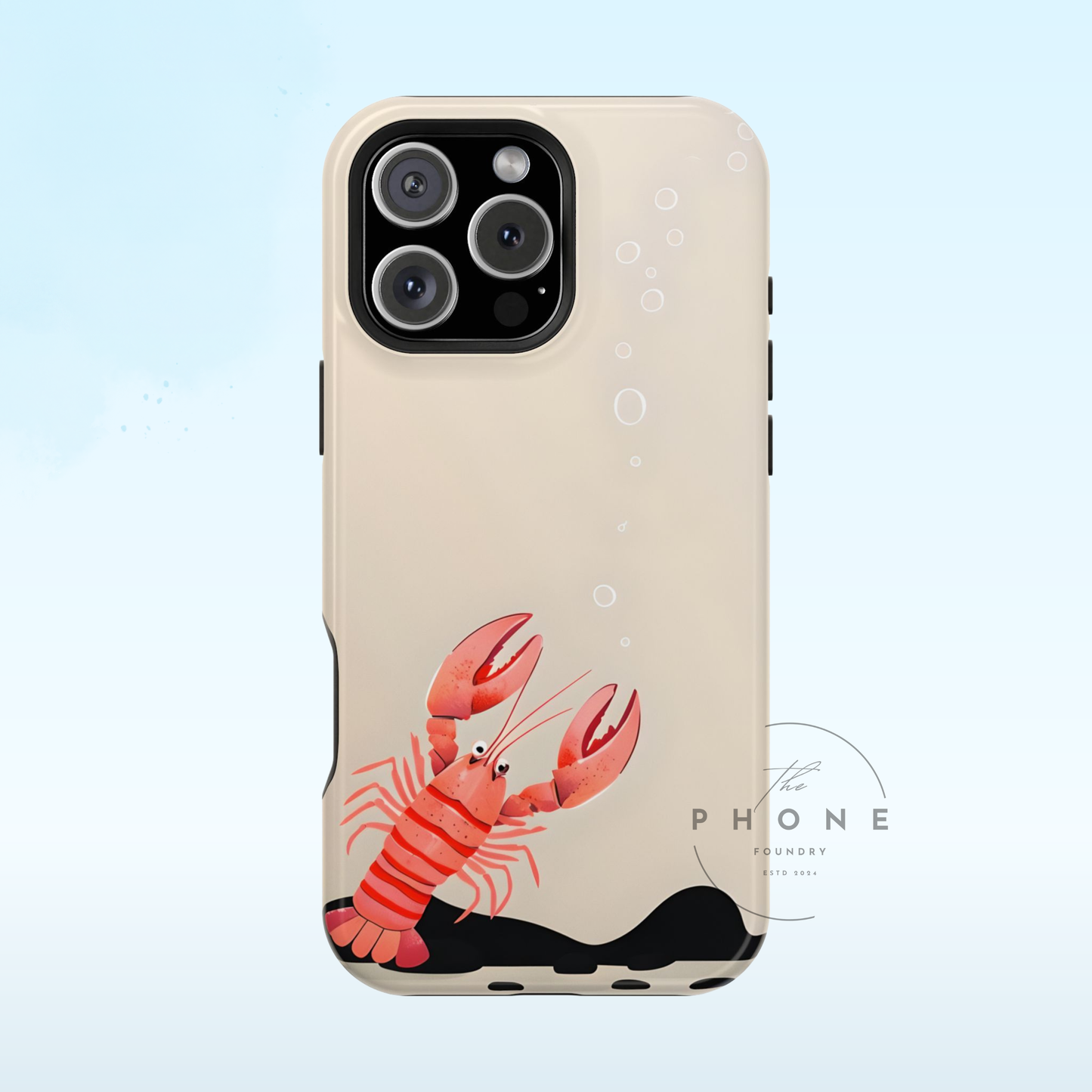 Whimsical Lobster Tough Phone Case, Funny Sea Creature, Ocean Design, Compatible with iPhone 17, 16, 15, 14, 13, Galaxy, Google